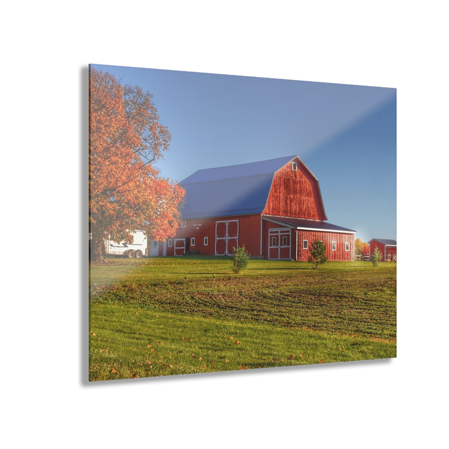 U R There Photography Shoemaker Road Red Rustic Farmhouse Acrylic Wall Print