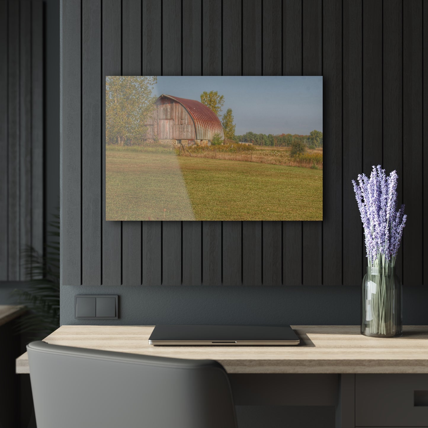 U R There Photography Snover Quonset Grey Rustic Farmhouse Acrylic Wall Print