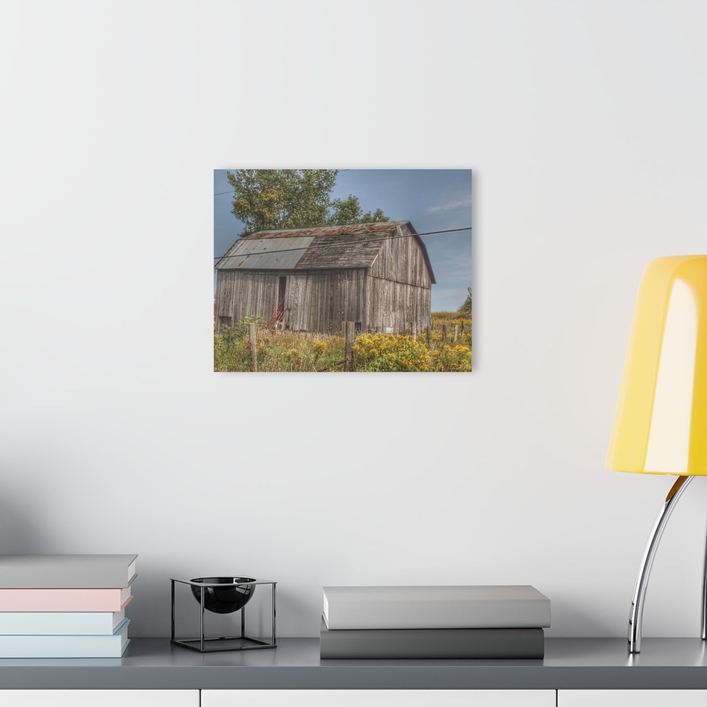U R There Photography Schott Road Grey I Rustic Farmhouse Acrylic Wall Print