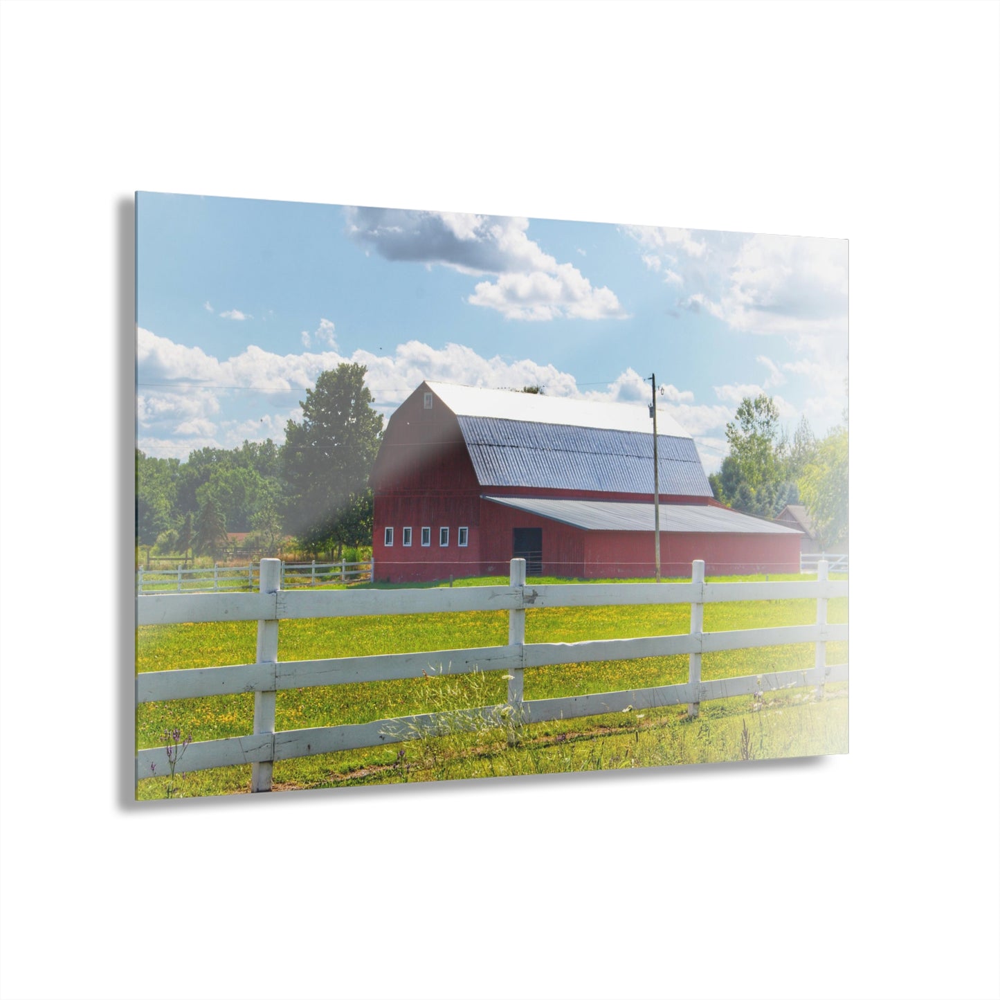 U R There Photography Burt Road Red Rustic Farmhouse Acrylic Wall Print