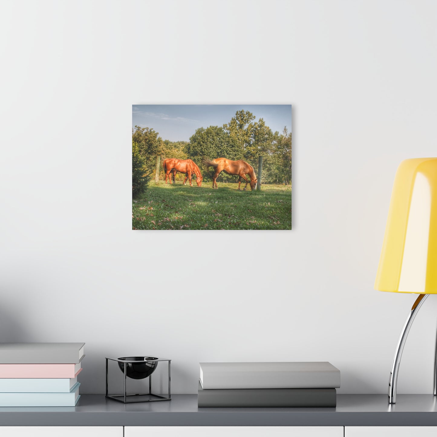 U R There Photography Caramel Horses Rustic Farmhouse Acrylic Wall Print