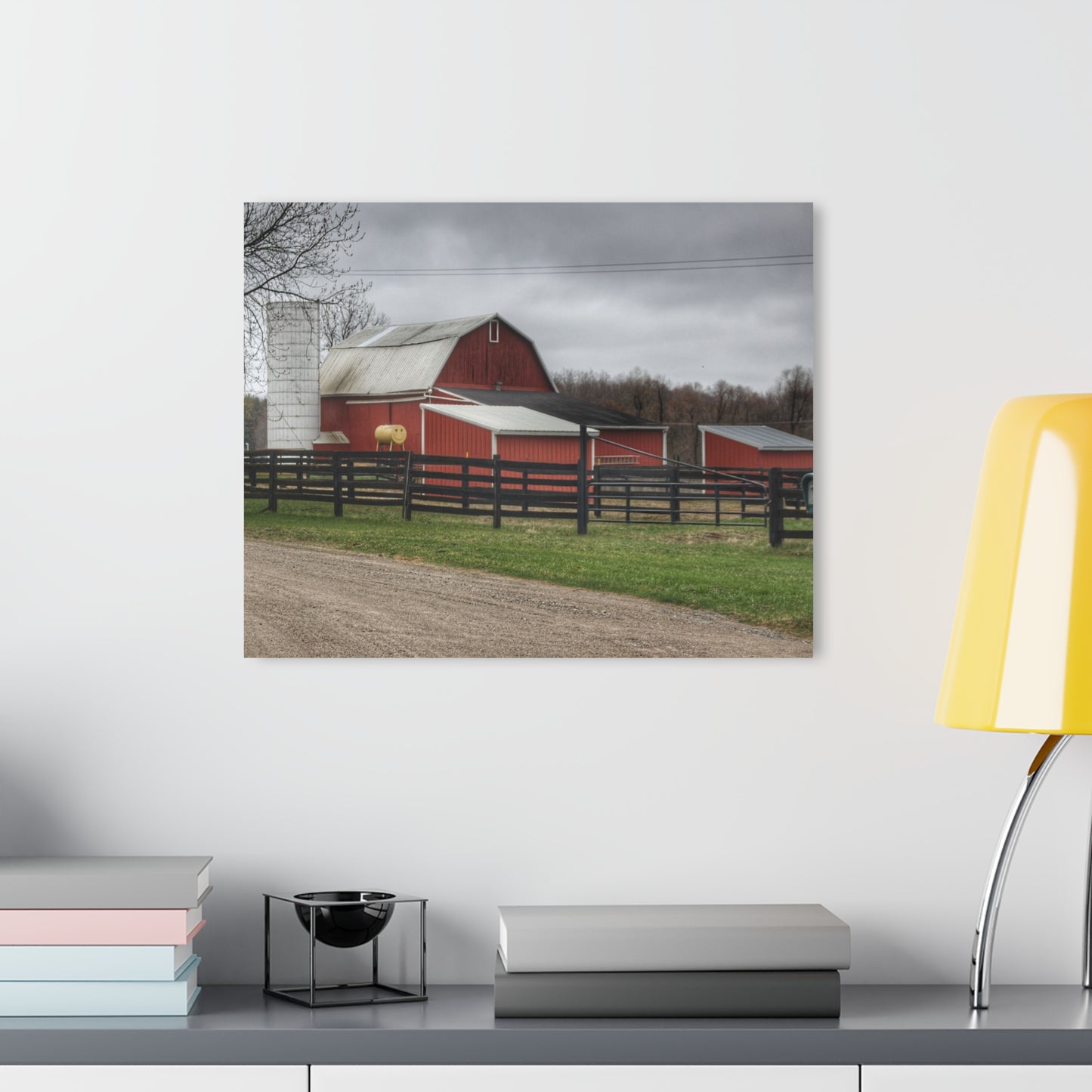 U R There Photography West Lake Road Happy Barn Rustic Farmhouse Acrylic Wall Print