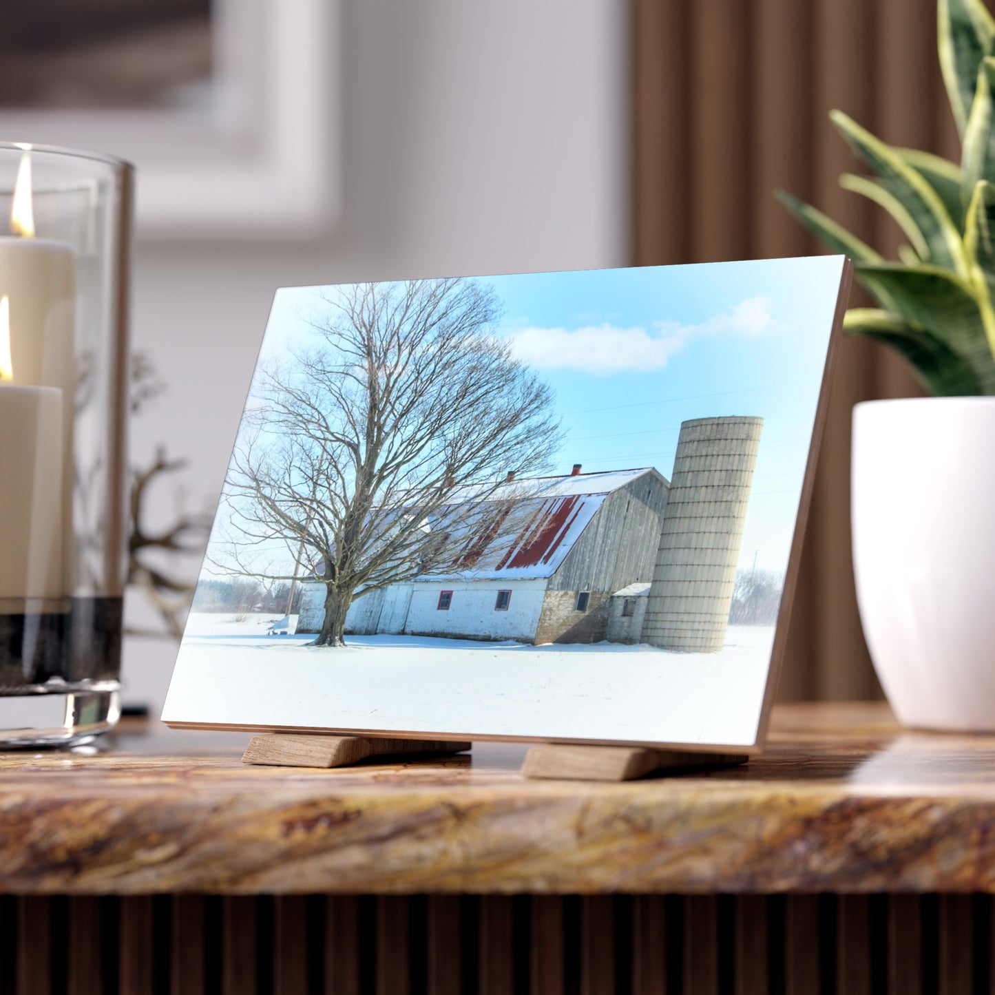 U R There Photography Barnes Road White Rustic Farmhouse Decorative Ceramic Tile