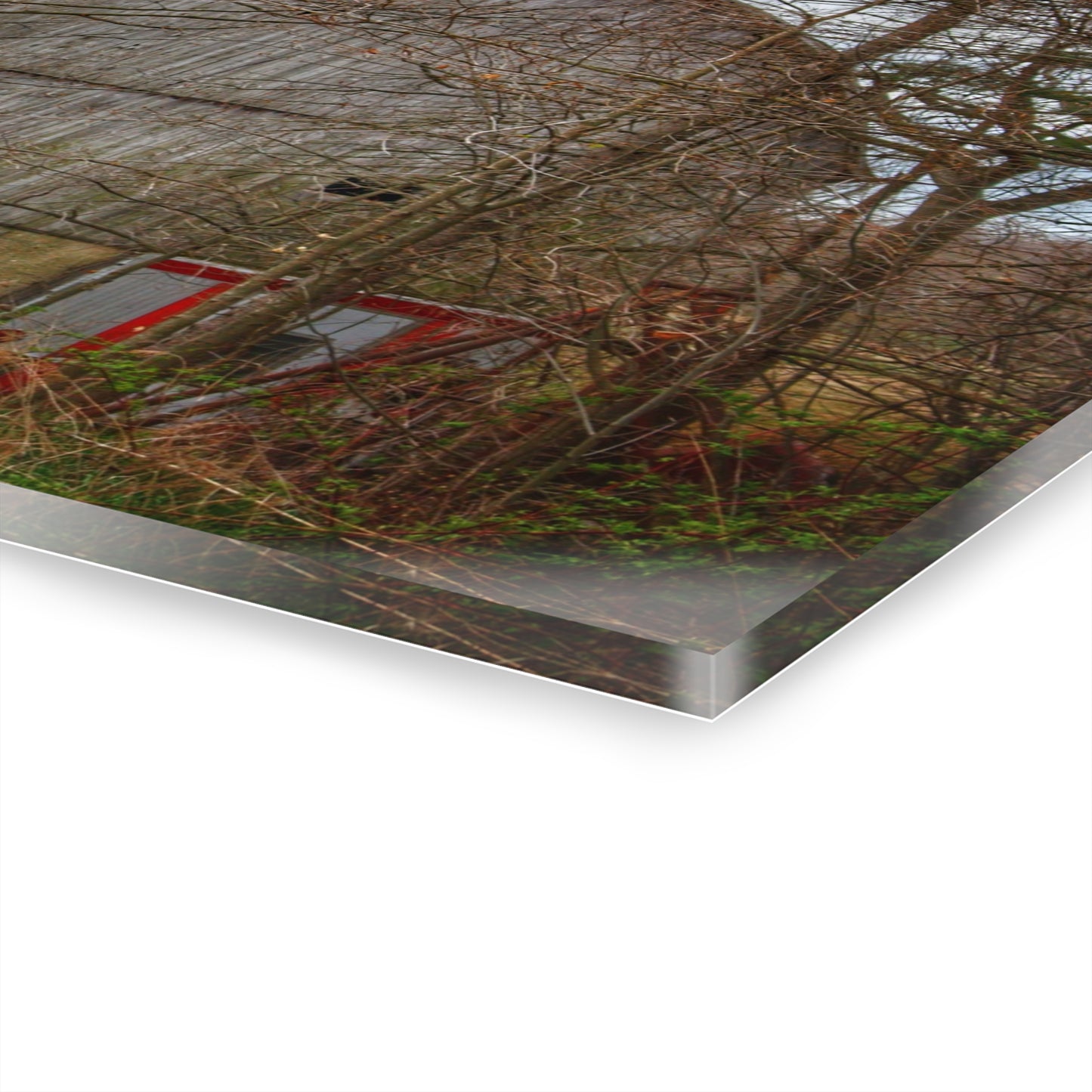 U R There Photography West Murphy Lake Road Grey Rustic Farmhouse Acrylic Wall Print