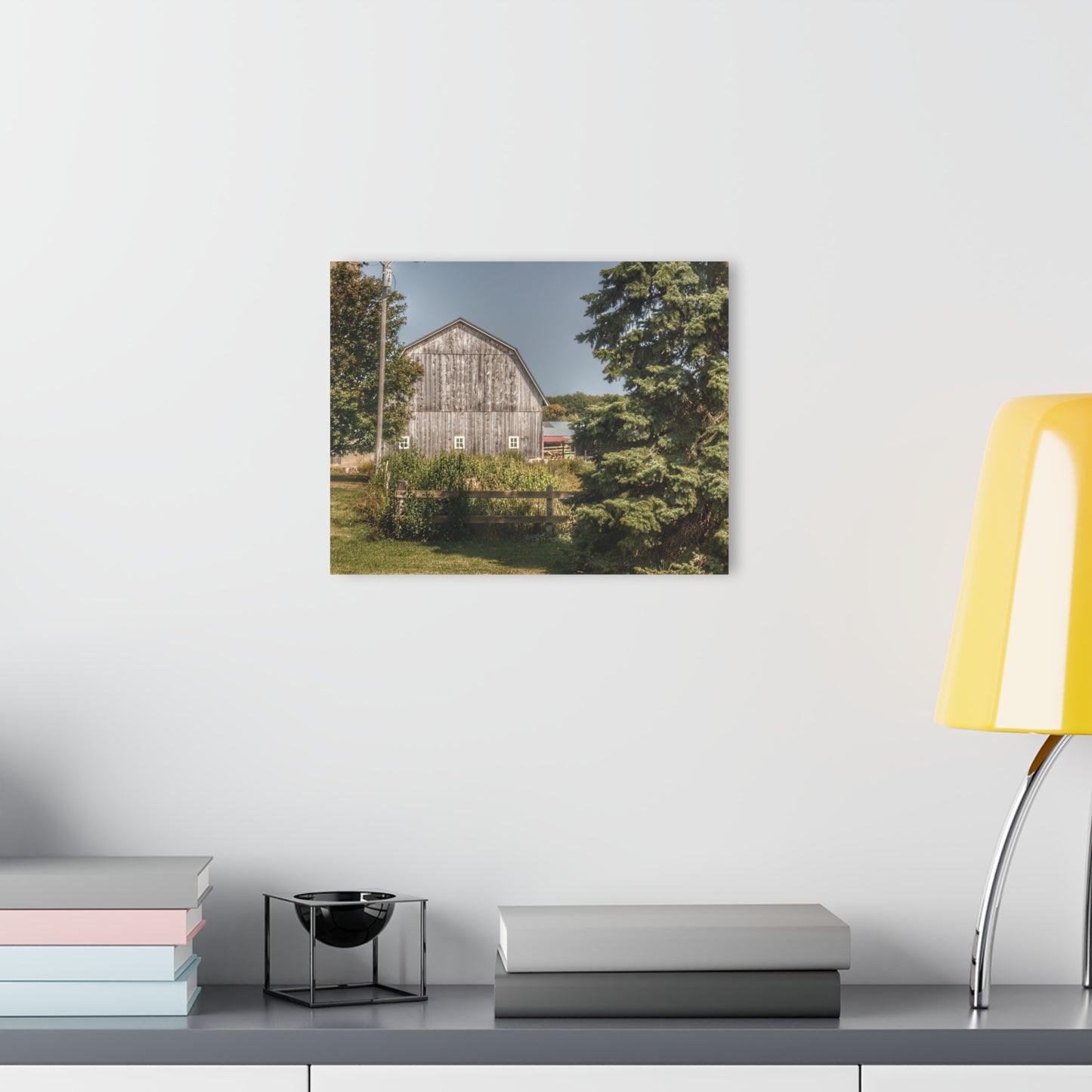 U R There Photography Roadside Grey of Vassar Rustic Farmhouse Acrylic Wall Print