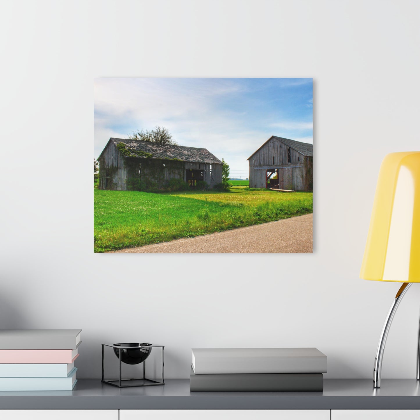 U R There Photography Caro Road Twin Greys I Rustic Farmhouse Acrylic Wall Print