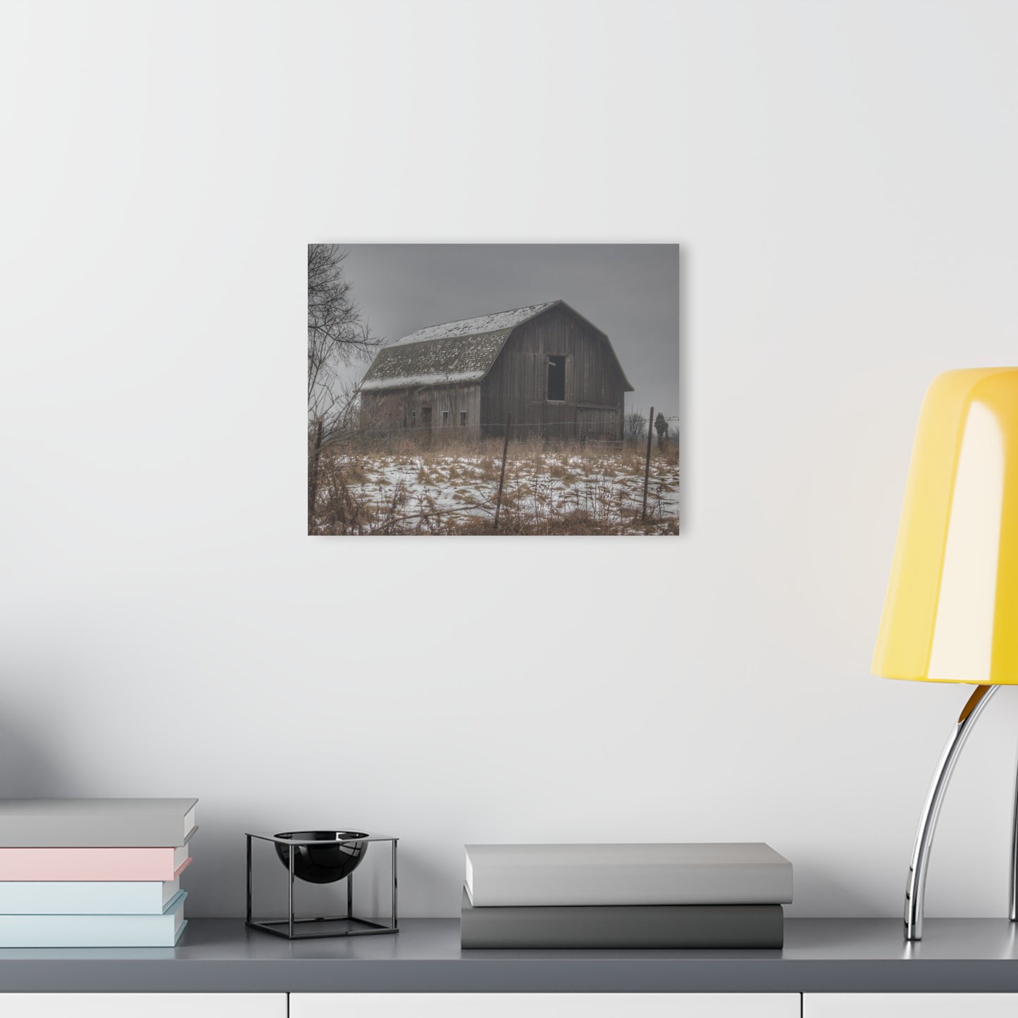 U R There Photography South Kirk Road Grey Rustic Farmhouse Acrylic Wall Print