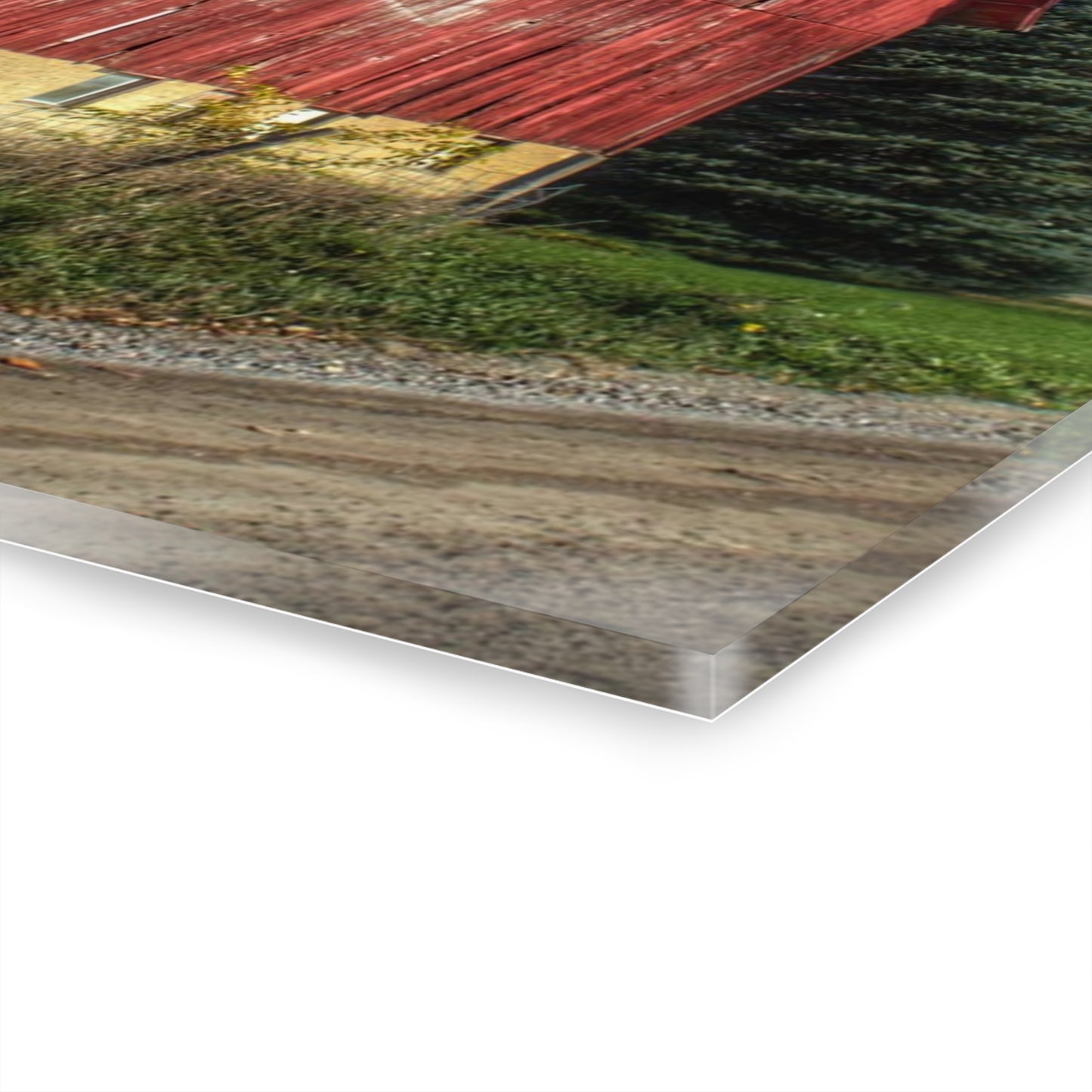 U R There Photography Big Roadside Red Rustic Farmhouse Acrylic Wall Print