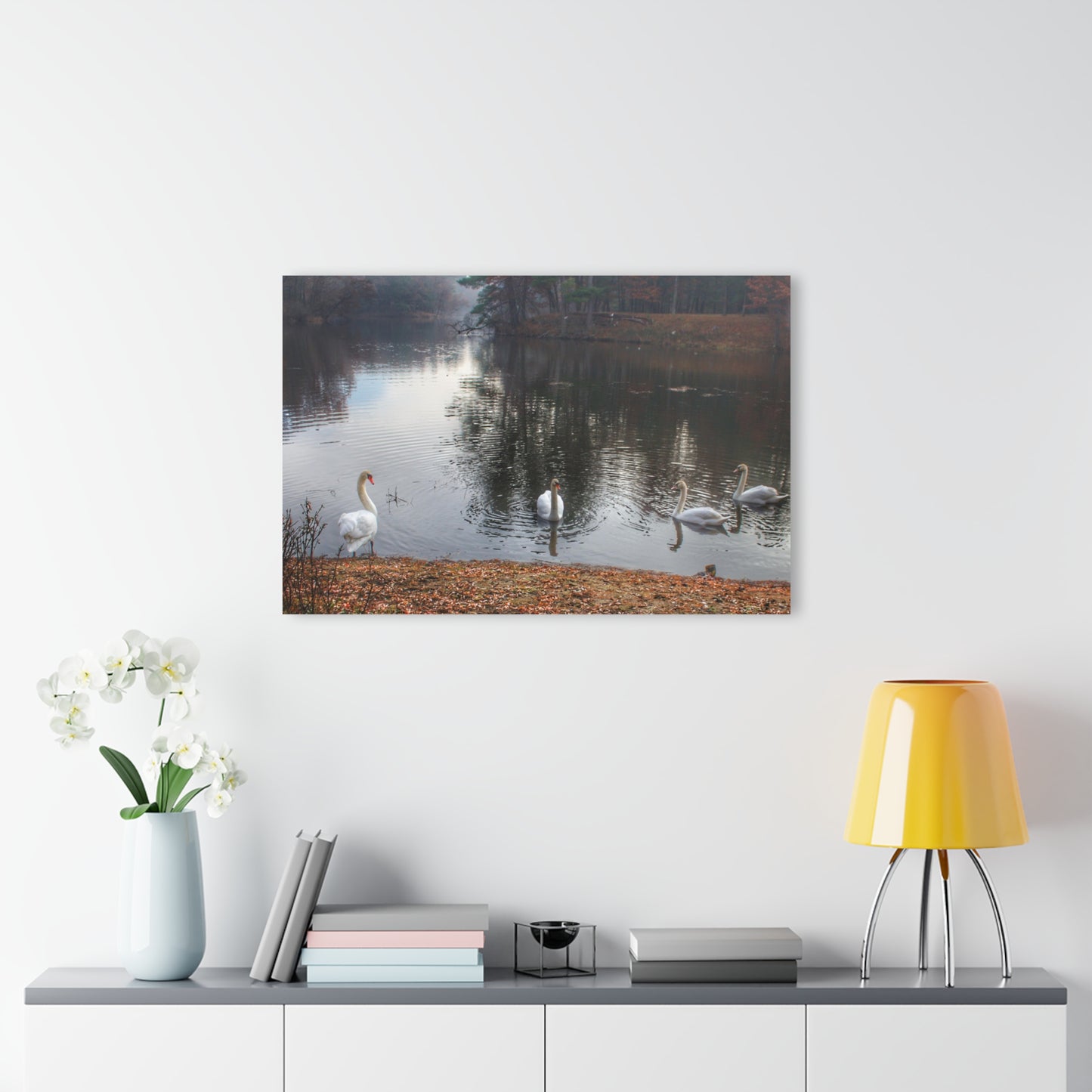 U R There Photography Swans of Duck Lake I Rustic Farmhouse Acrylic Wall Print
