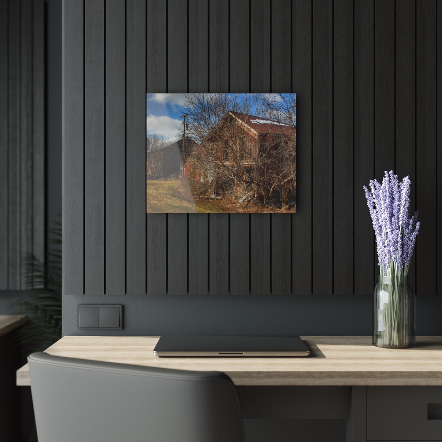 U R There Photography Buried Burnside Greys II Rustic Farmhouse Acrylic Wall Print
