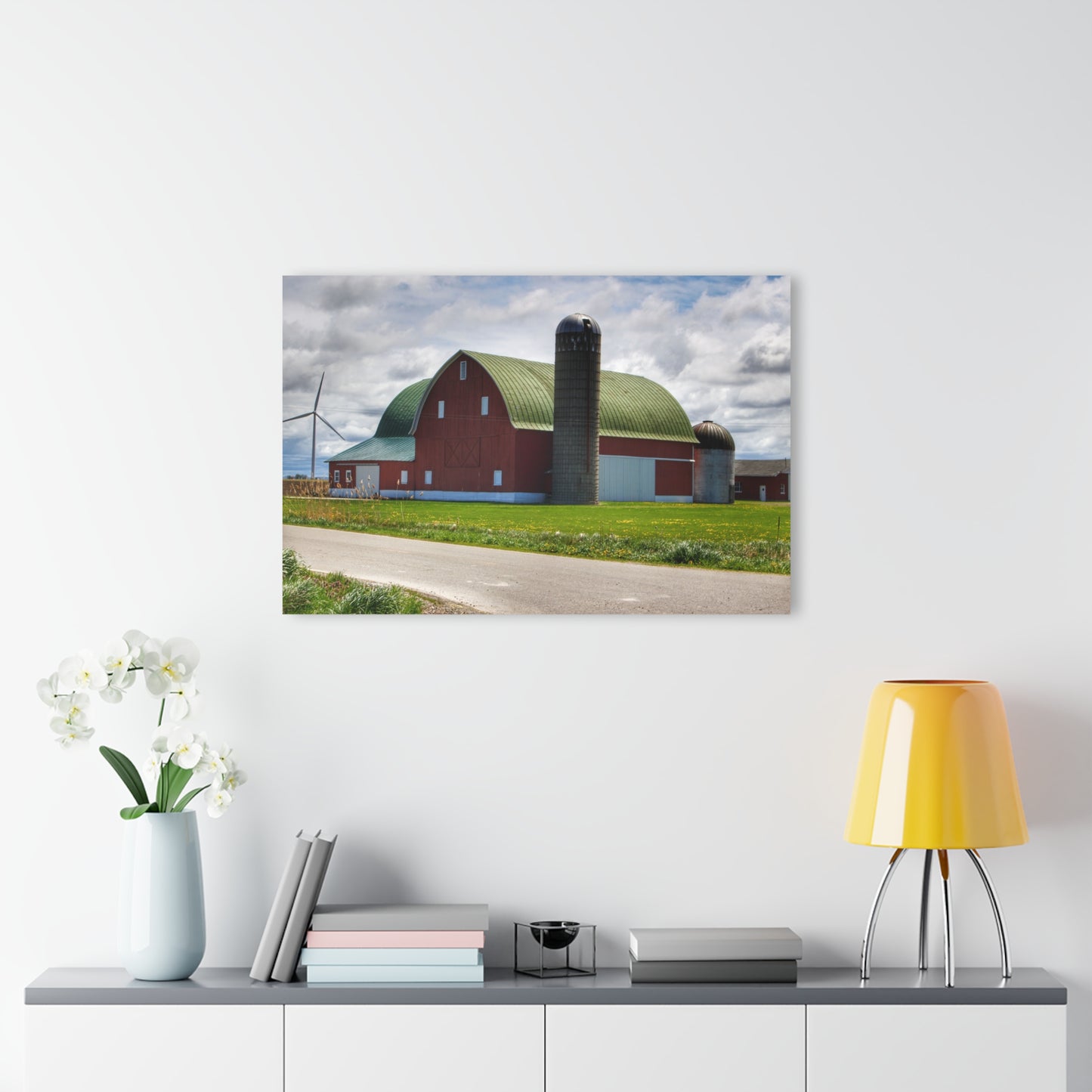 U R There Photography Rescue Road Red Rustic Farmhouse Acrylic Wall Print