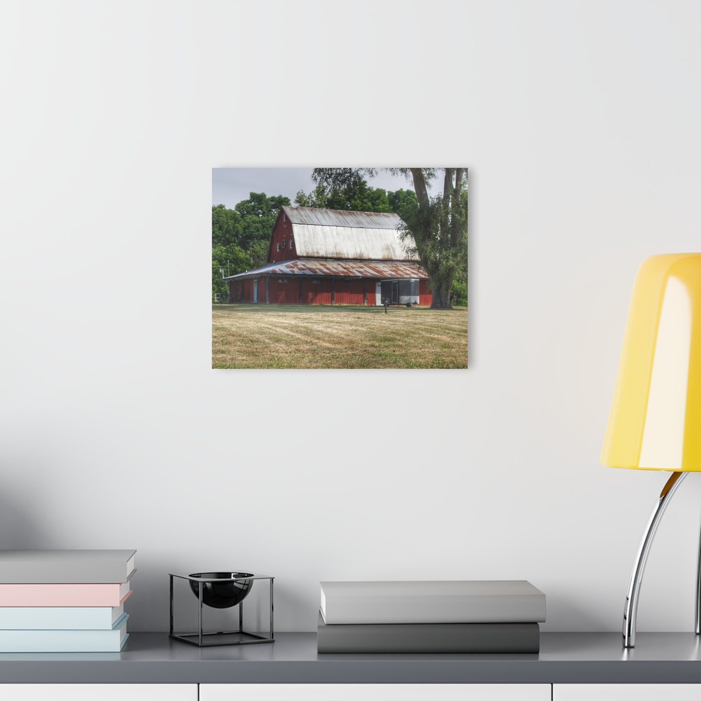 U R There Photography West Hurd Road Red Rustic Farmhouse Acrylic Wall Print