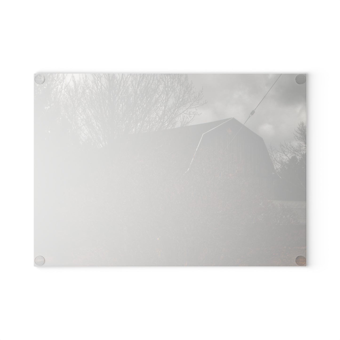 U R There Photography Caro Grey Hidden Rustic Farmhouse Tempered-Glass Cutting Board