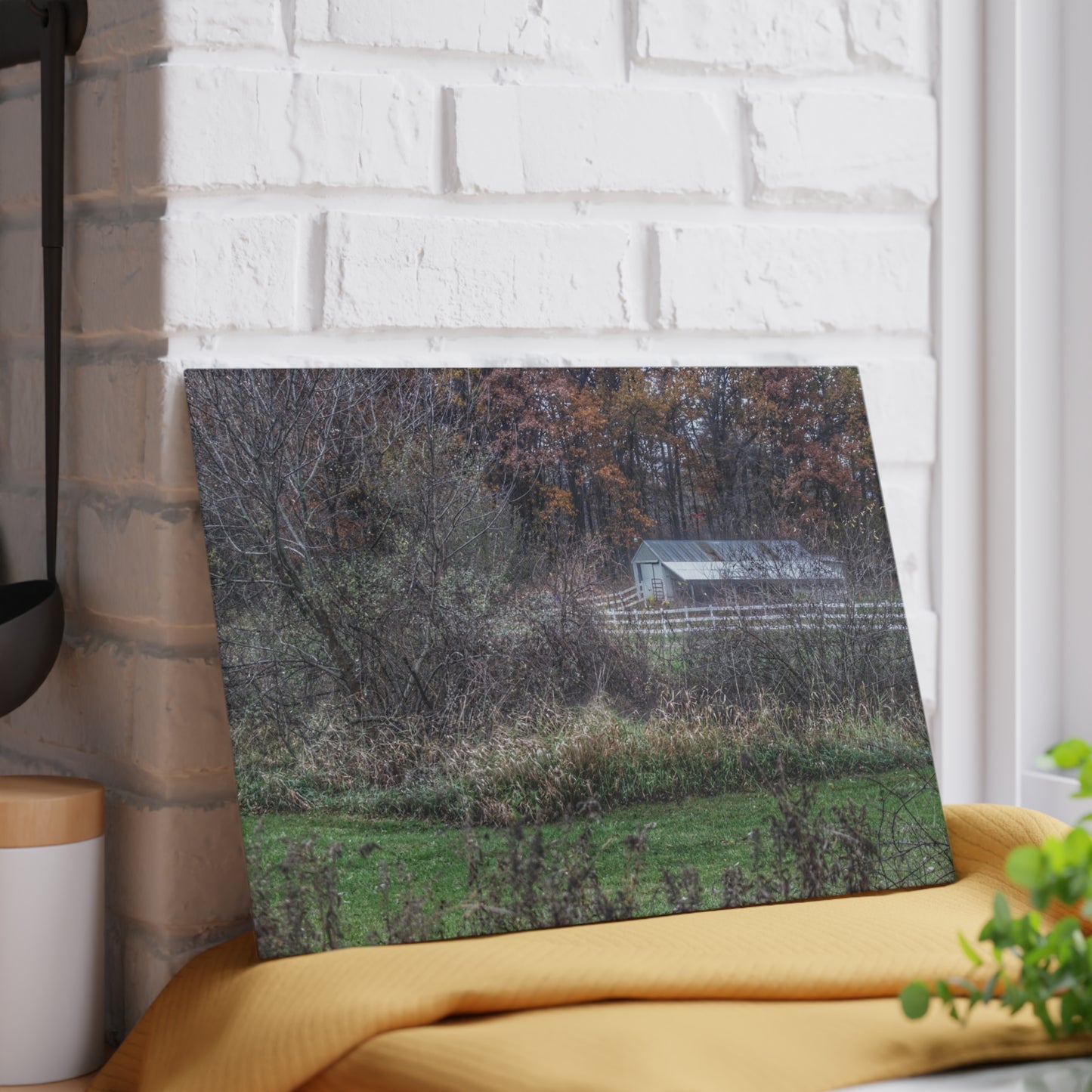 U R There Photography Shifman Road Stable Rustic Farmhouse Tempered-Glass Cutting Board
