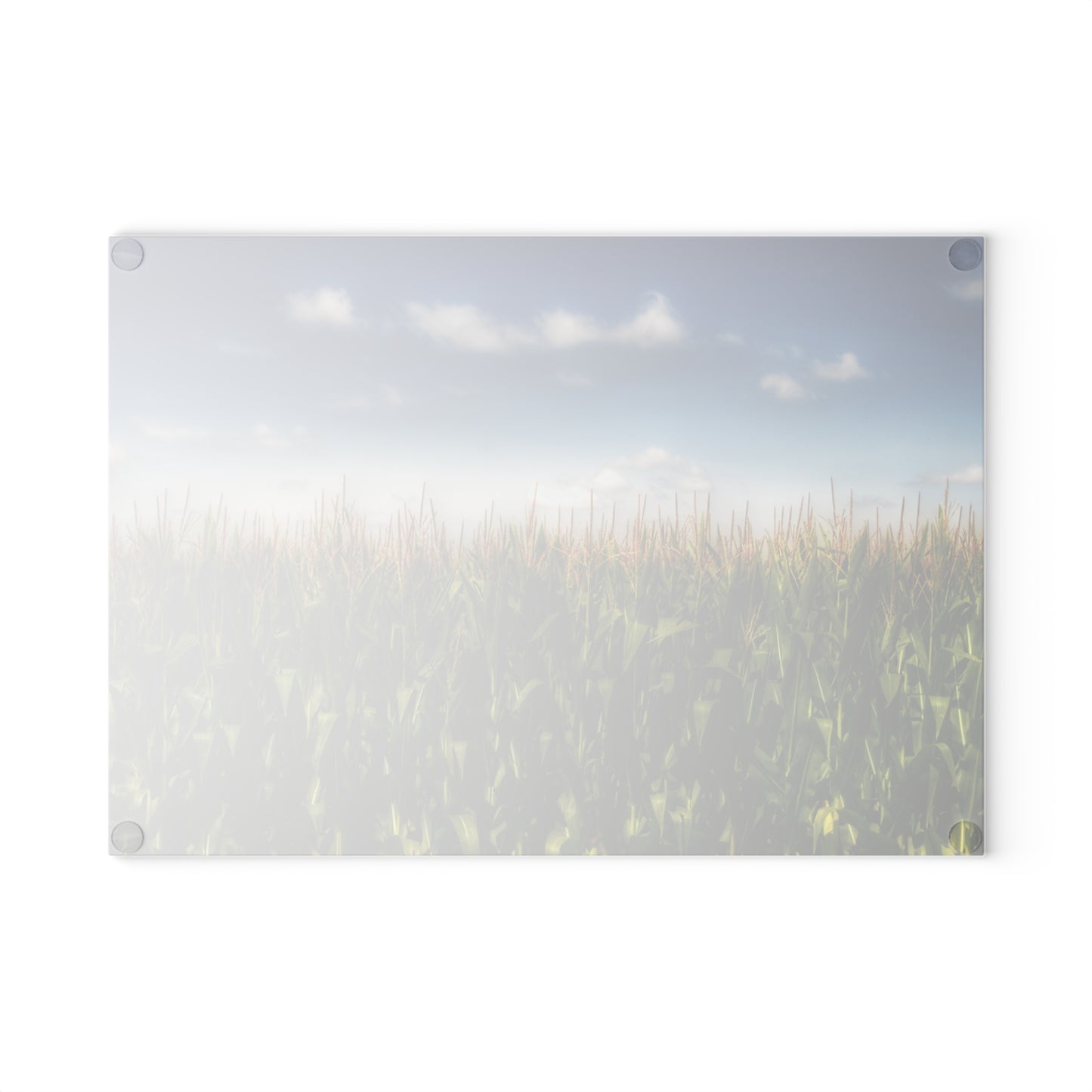 U R There Photography Sky-High Corn Rustic Farmhouse Tempered-Glass Cutting Board