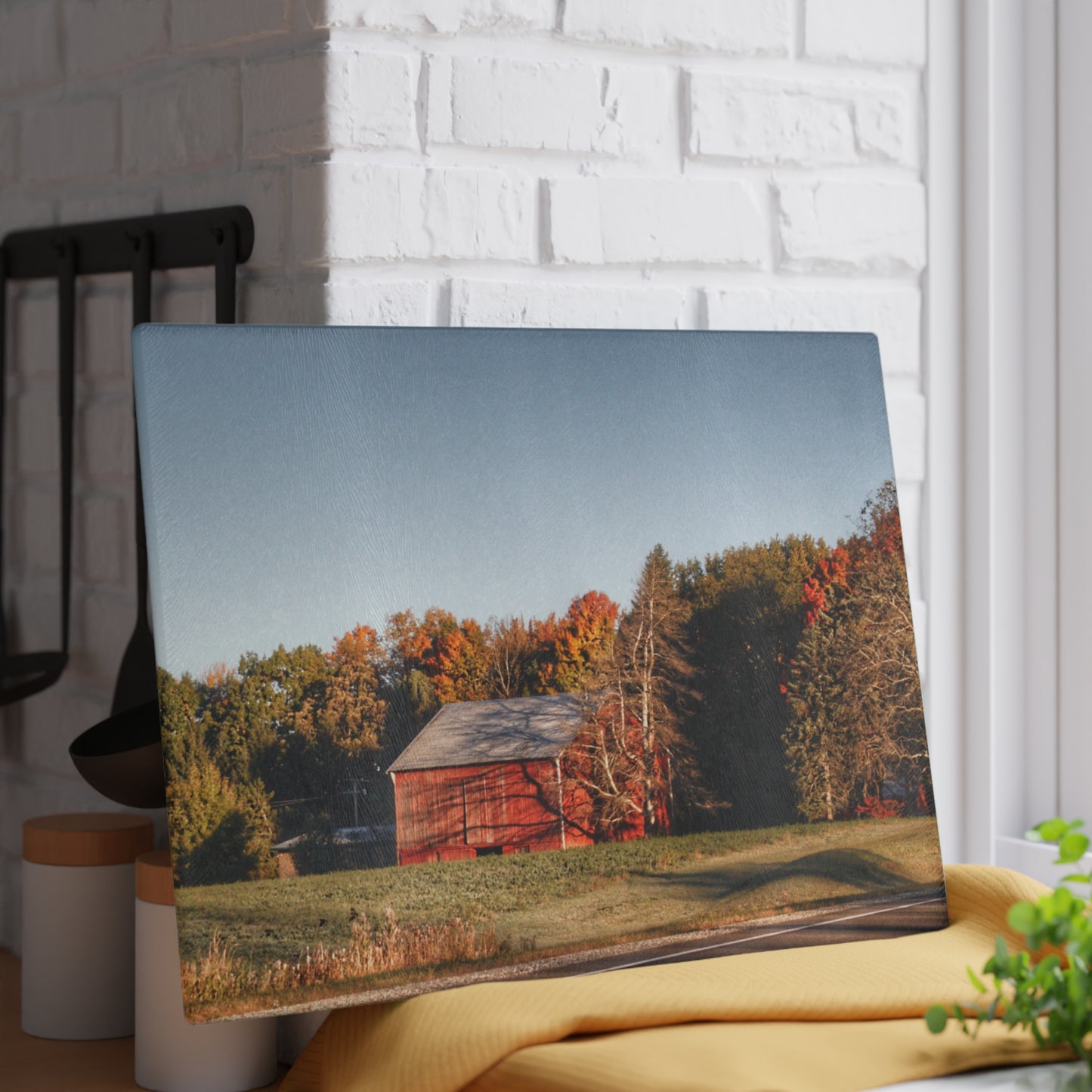 U R There Photography Tucked on Treasurer Road Rustic Farmhouse Tempered-Glass Cutting Board