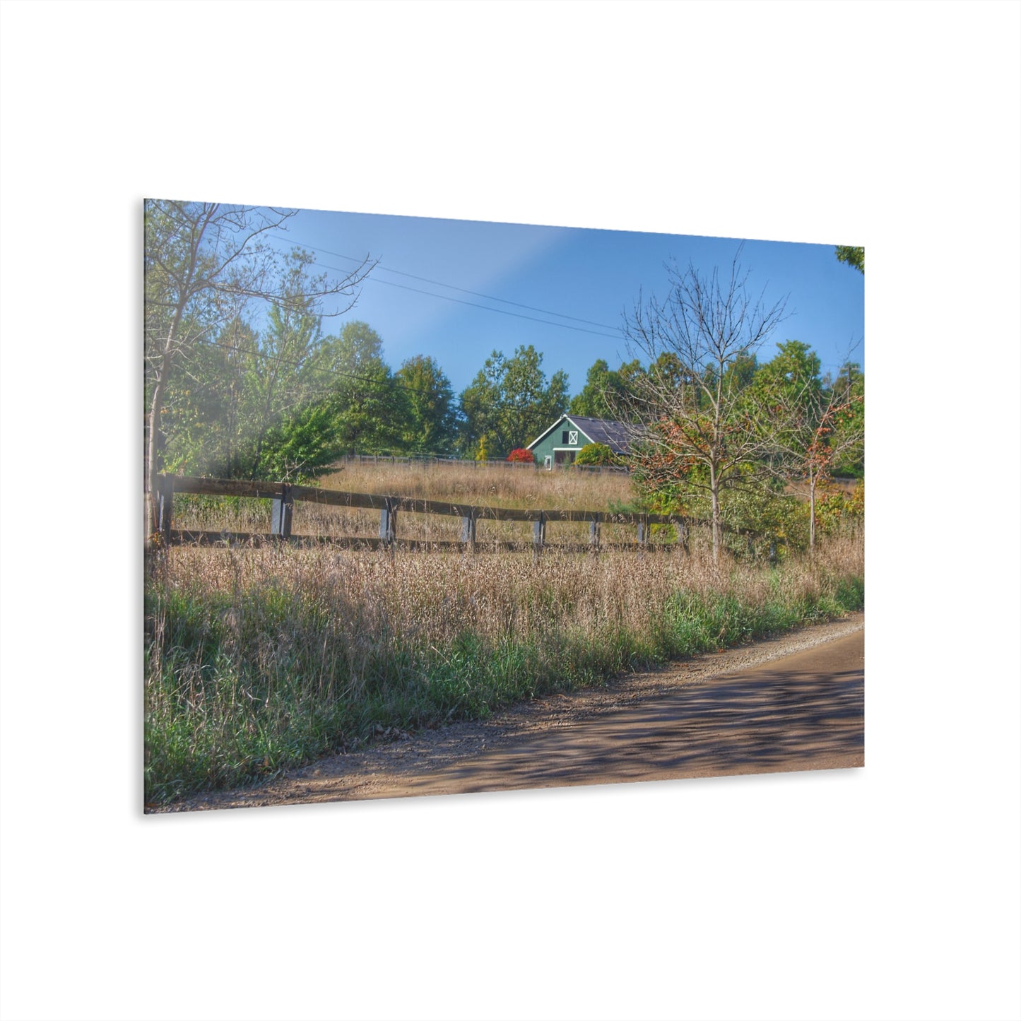 U R There Photography Oakwood Road Hidden Green Rustic Farmhouse Acrylic Wall Print