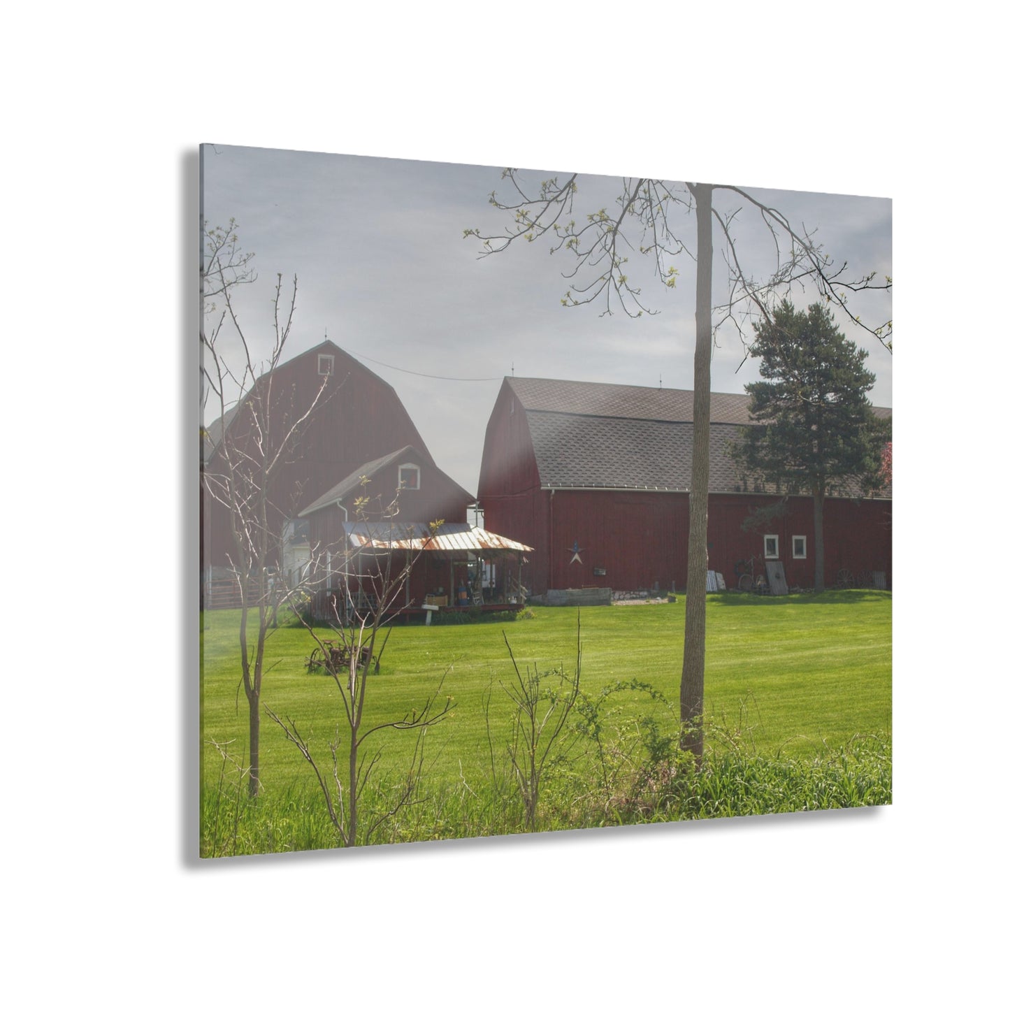 U R There Photography Bishop Road Reds I Rustic Farmhouse Acrylic Wall Print