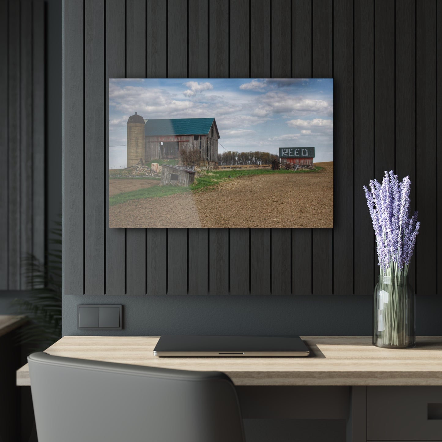 U R There Photography Cedar Creek Road Reds Rustic Farmhouse Acrylic Wall Print