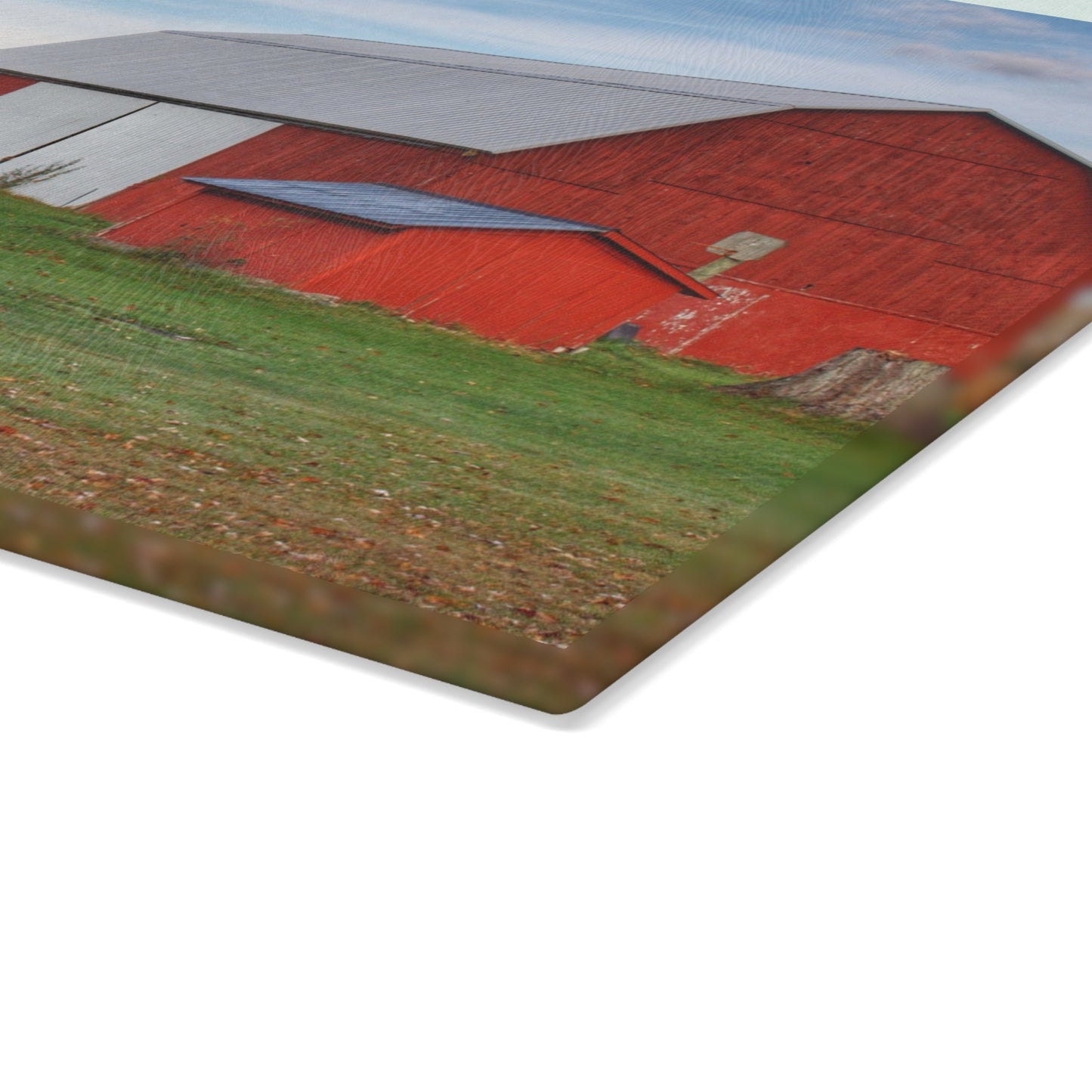 U R There Photography Ruth Reds Rustic Farmhouse Tempered-Glass Cutting Board