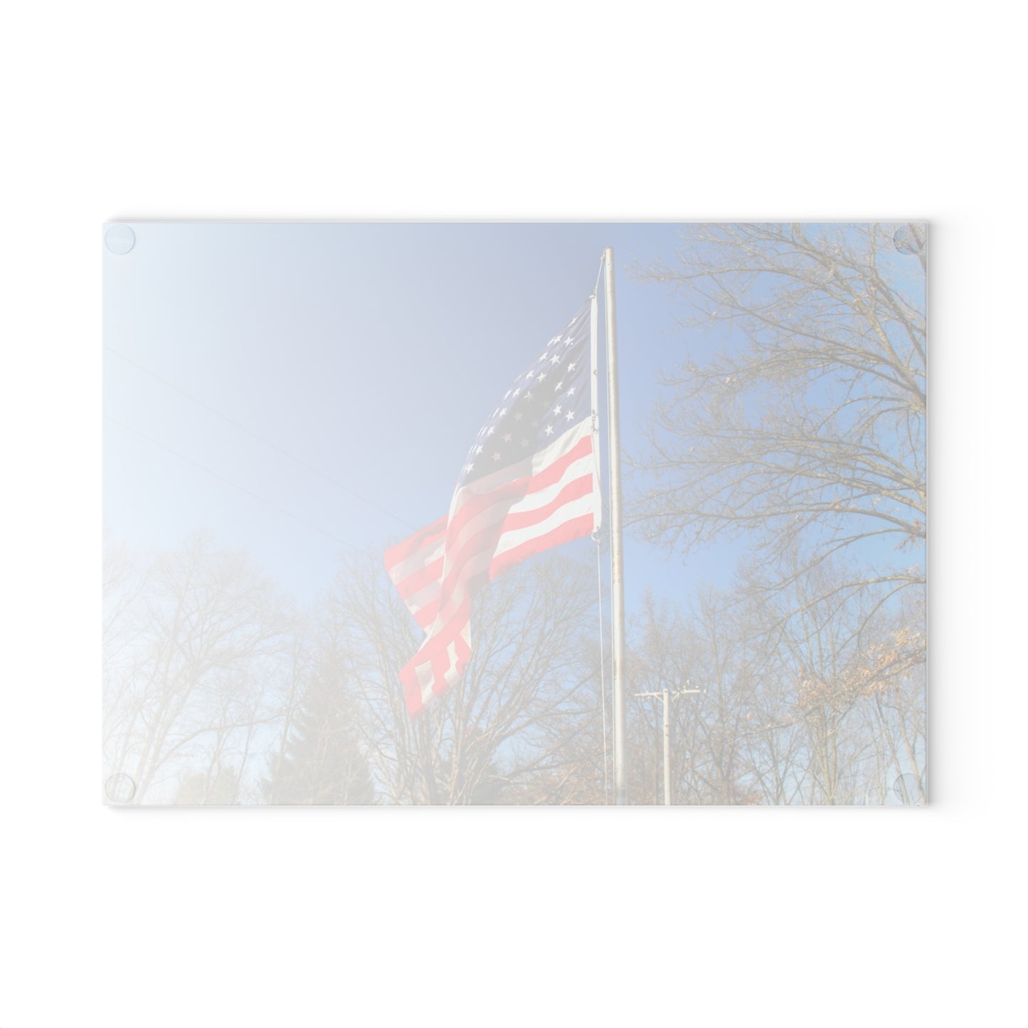 U R There Photography Our Grand Old Flag Rustic Farmhouse Tempered-Glass Cutting Board
