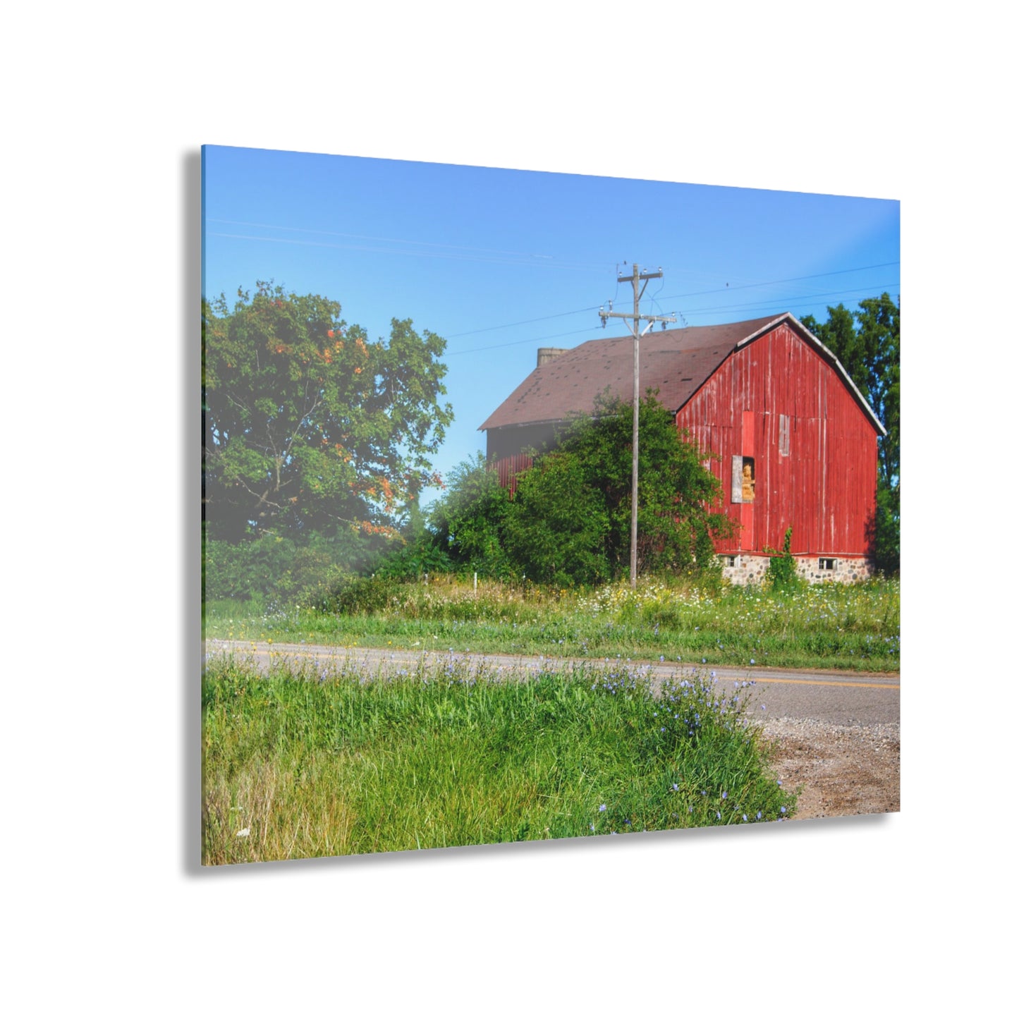 U R There Photography Armstrong Road Red II Rustic Farmhouse Acrylic Wall Print