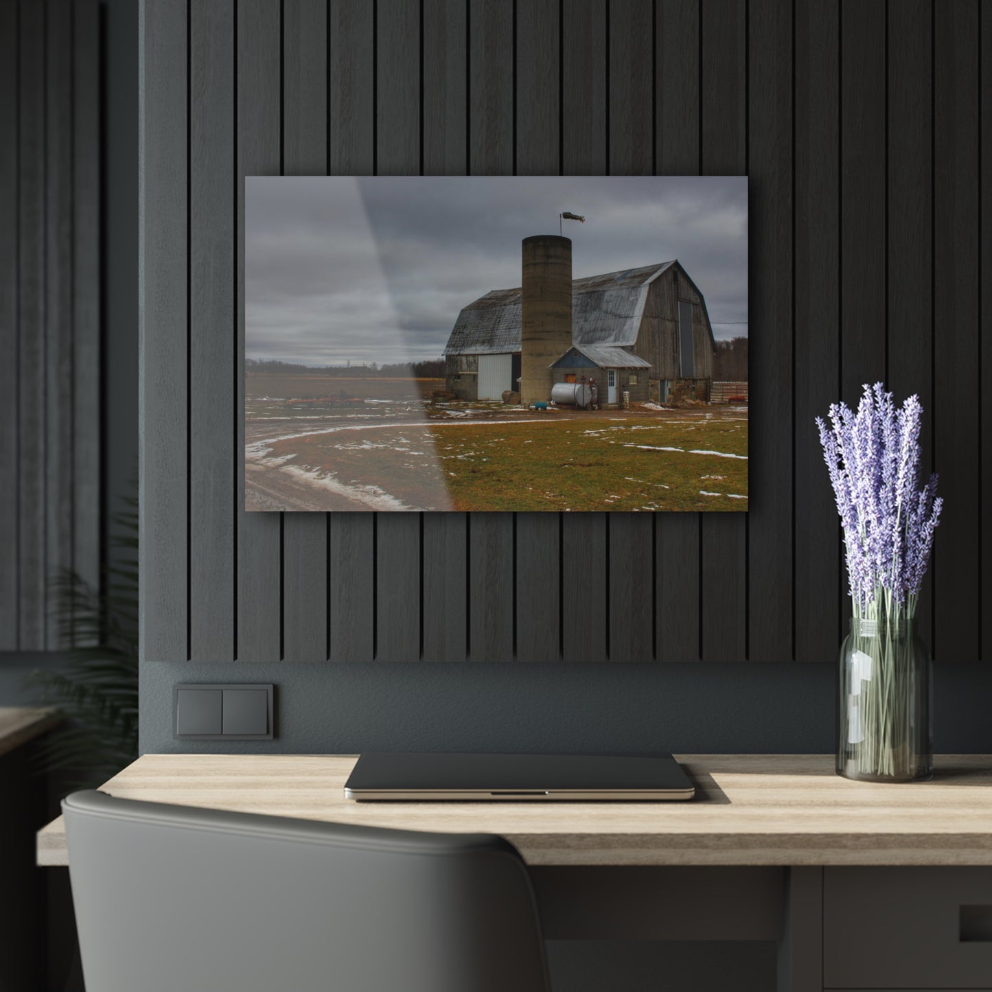 U R There Photography Chapman Road Grey I Rustic Farmhouse Acrylic Wall Print