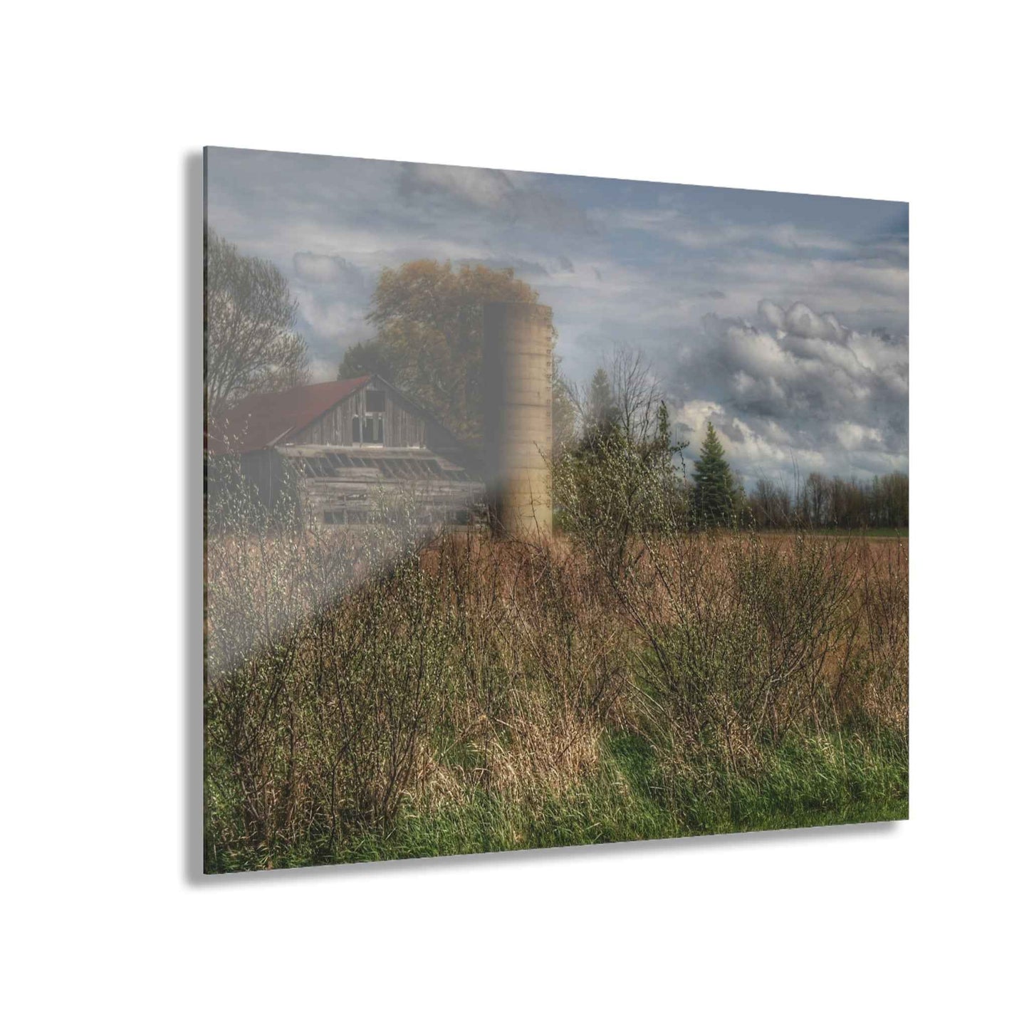 U R There Photography Old Wooden Barn and Silo Rustic Farmhouse Acrylic Wall Print