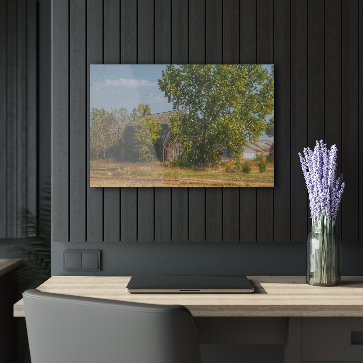 U R There Photography Barnes Road Grey Rustic Farmhouse Acrylic Wall Print