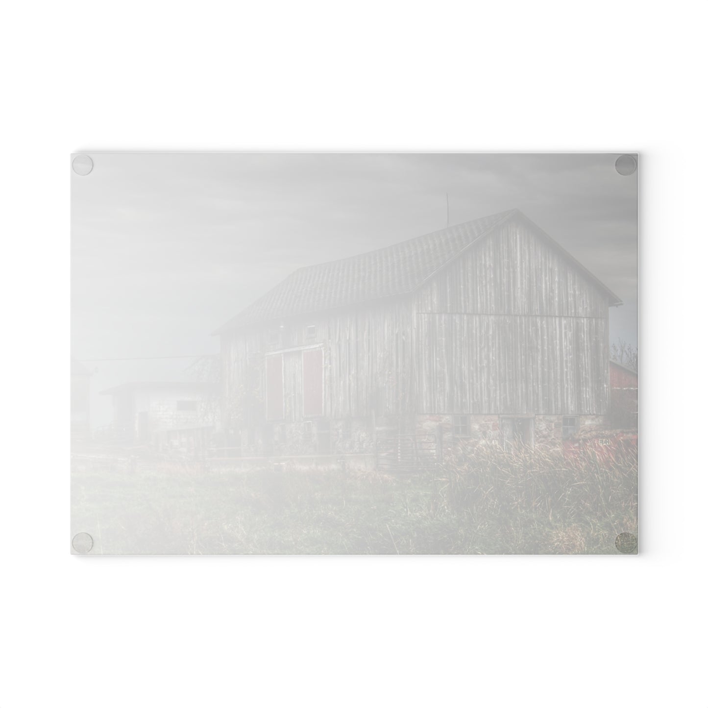 U R There Photography Swaffer Road Grey Rustic Farmhouse Tempered-Glass Cutting Board