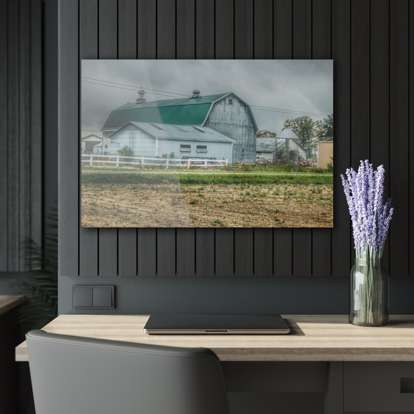 U R There Photography Richville Road Grey II Rustic Farmhouse Acrylic Wall Print