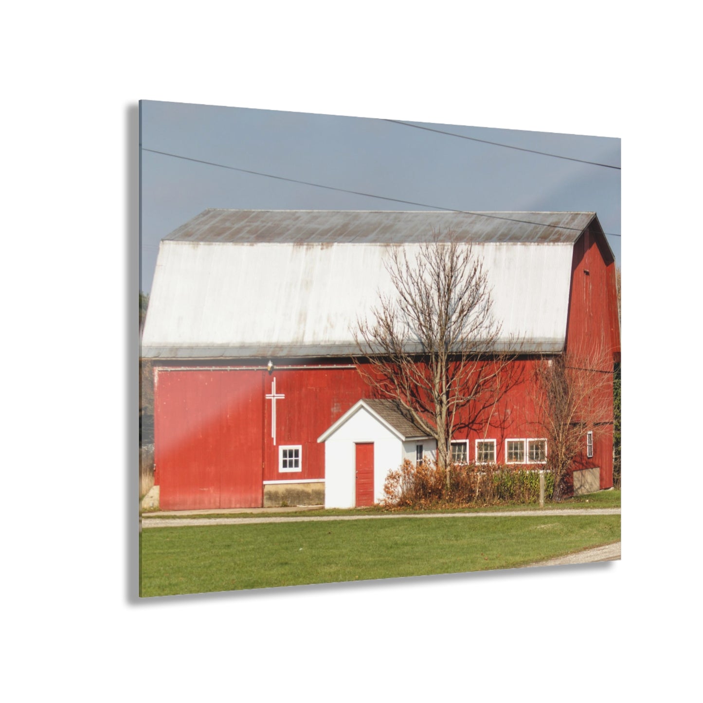 U R There Photography Bray Road Red I Rustic Farmhouse Acrylic Wall Print