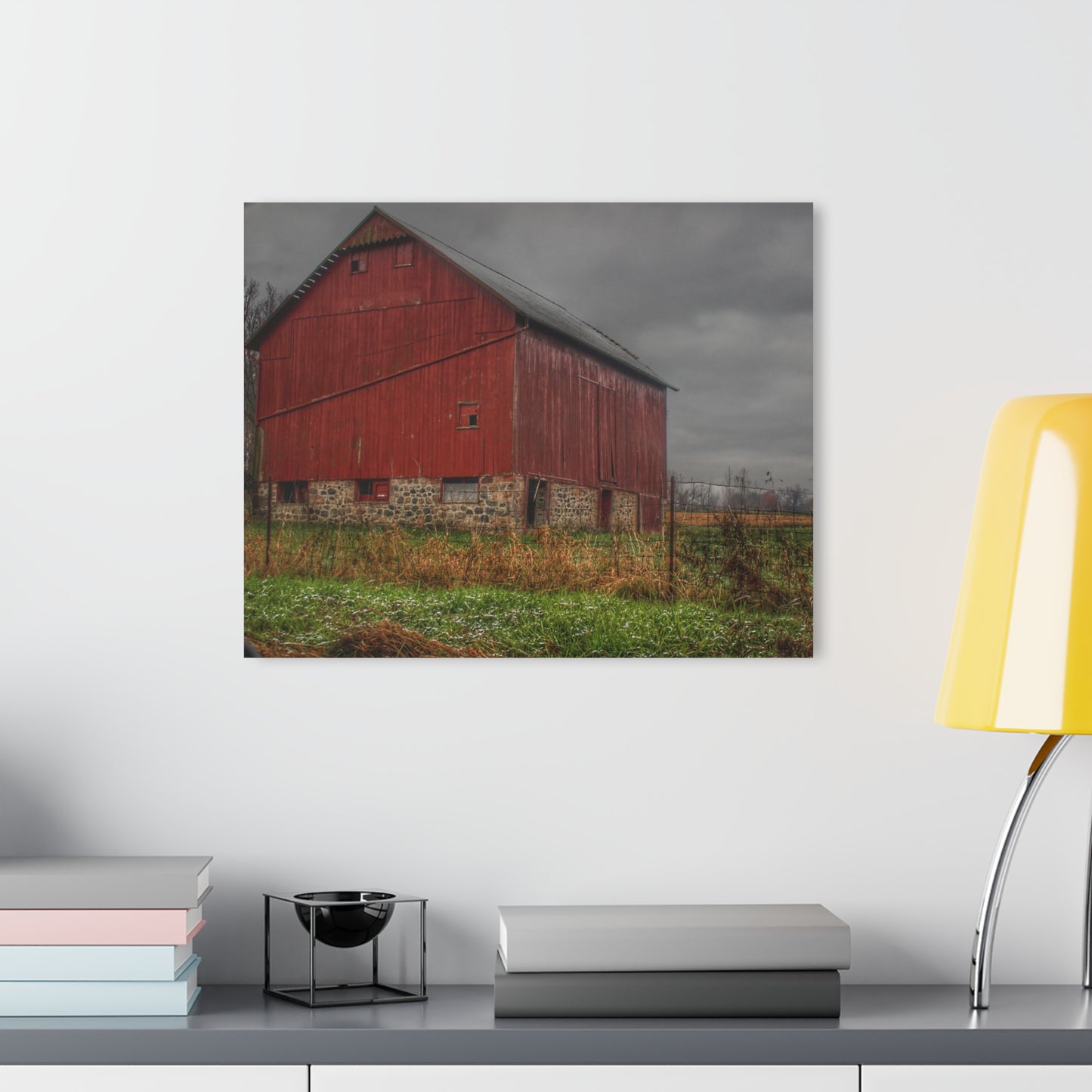 U R There Photography Bowers Road Red III Rustic Farmhouse Acrylic Wall Print