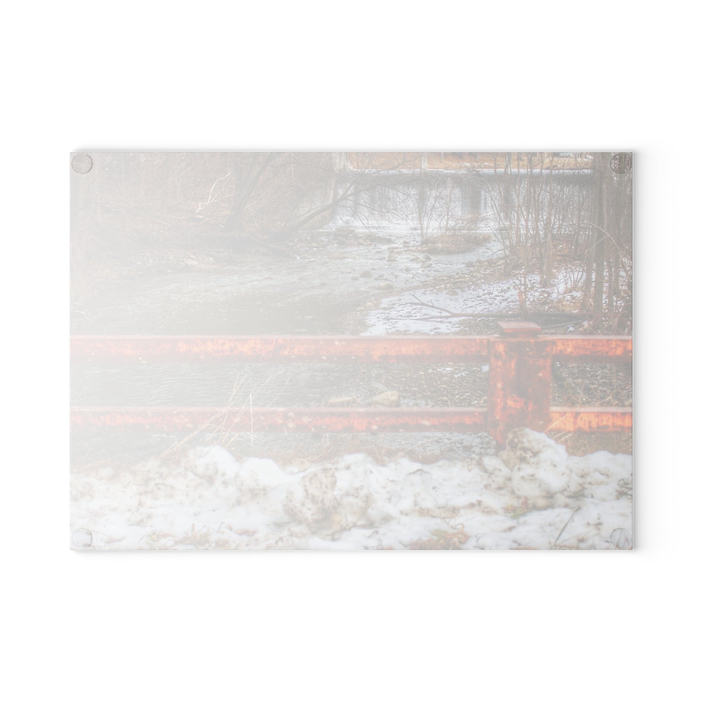U R There Photography Piersonville Road Dam Rustic Farmhouse Tempered-Glass Cutting Board
