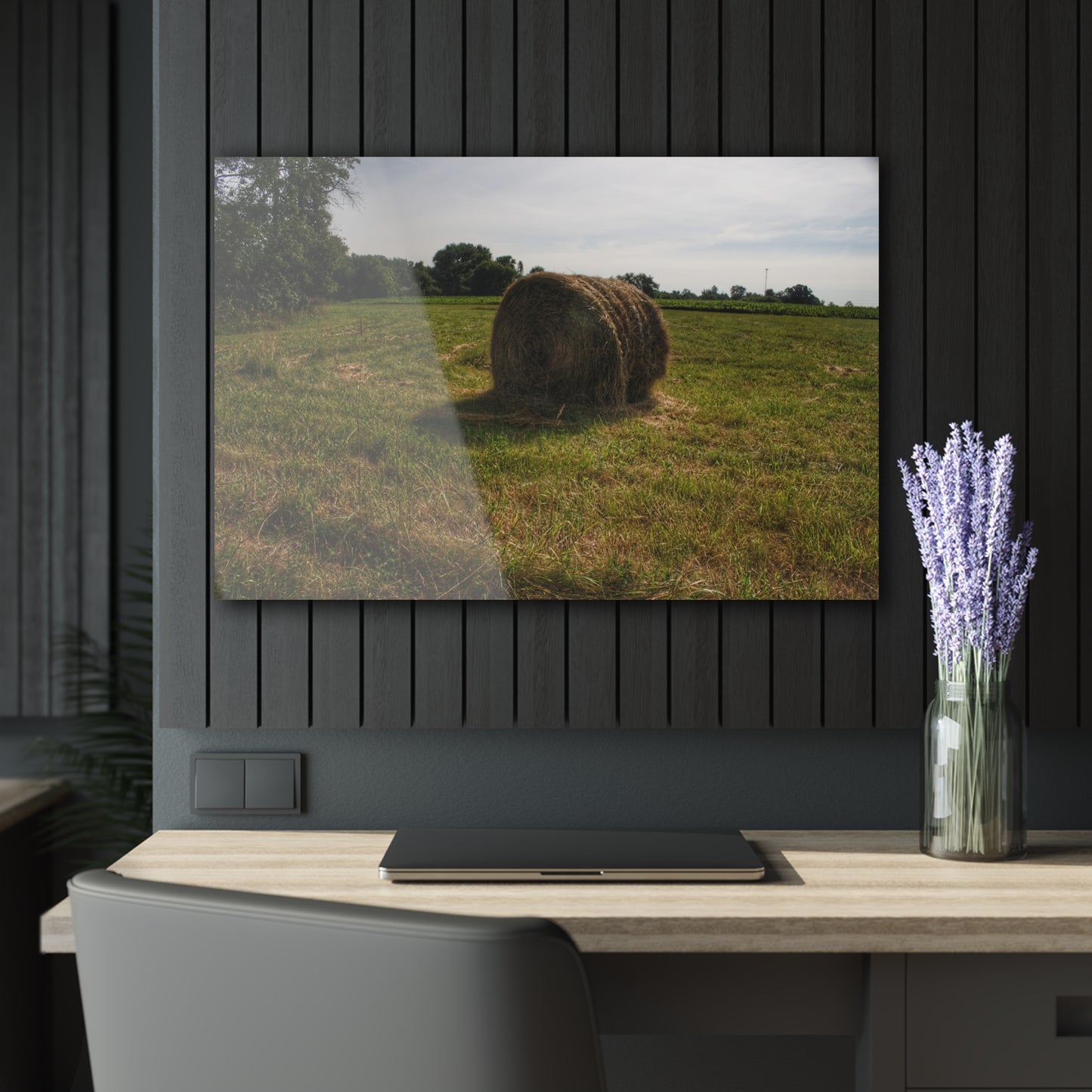 U R There Photography Summer Haybales II Rustic Farmhouse Acrylic Wall Print