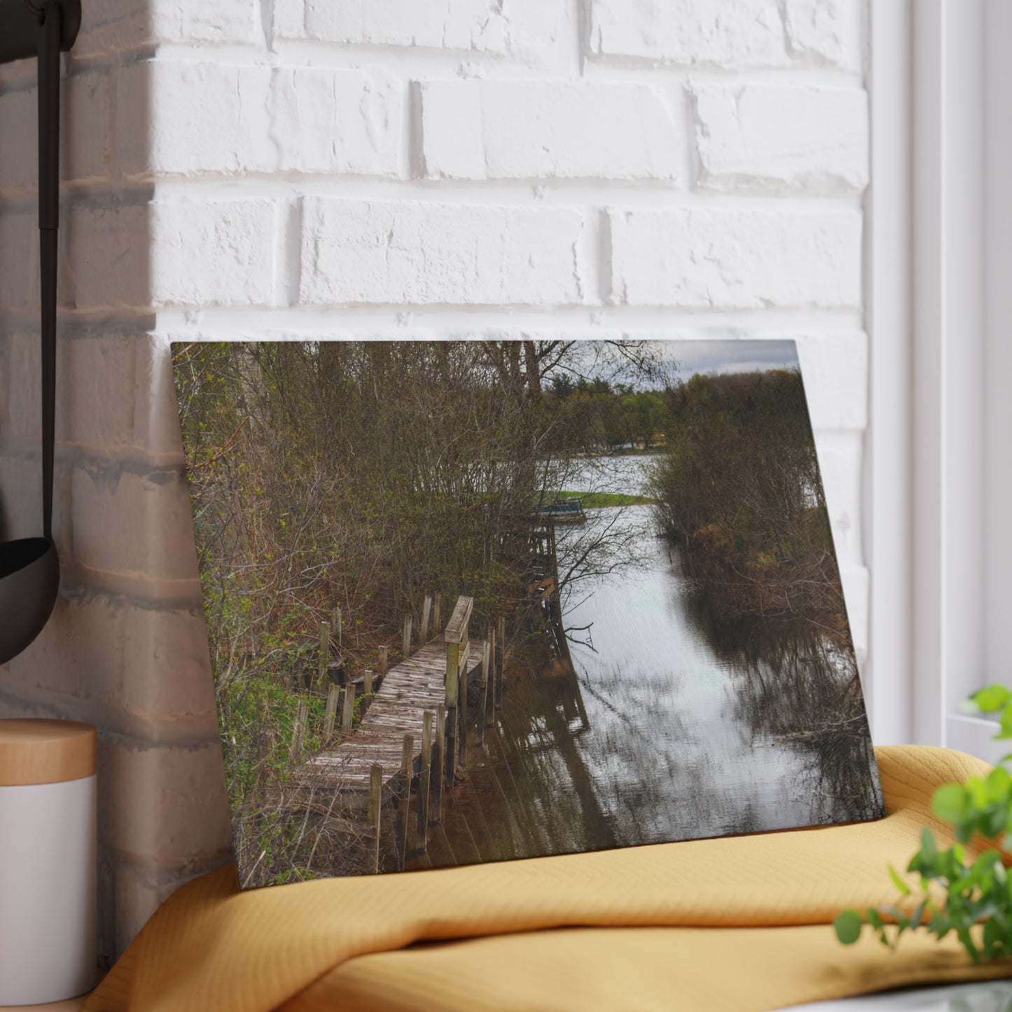 U R There Photography Private Pathways Rustic Farmhouse Tempered-Glass Cutting Board