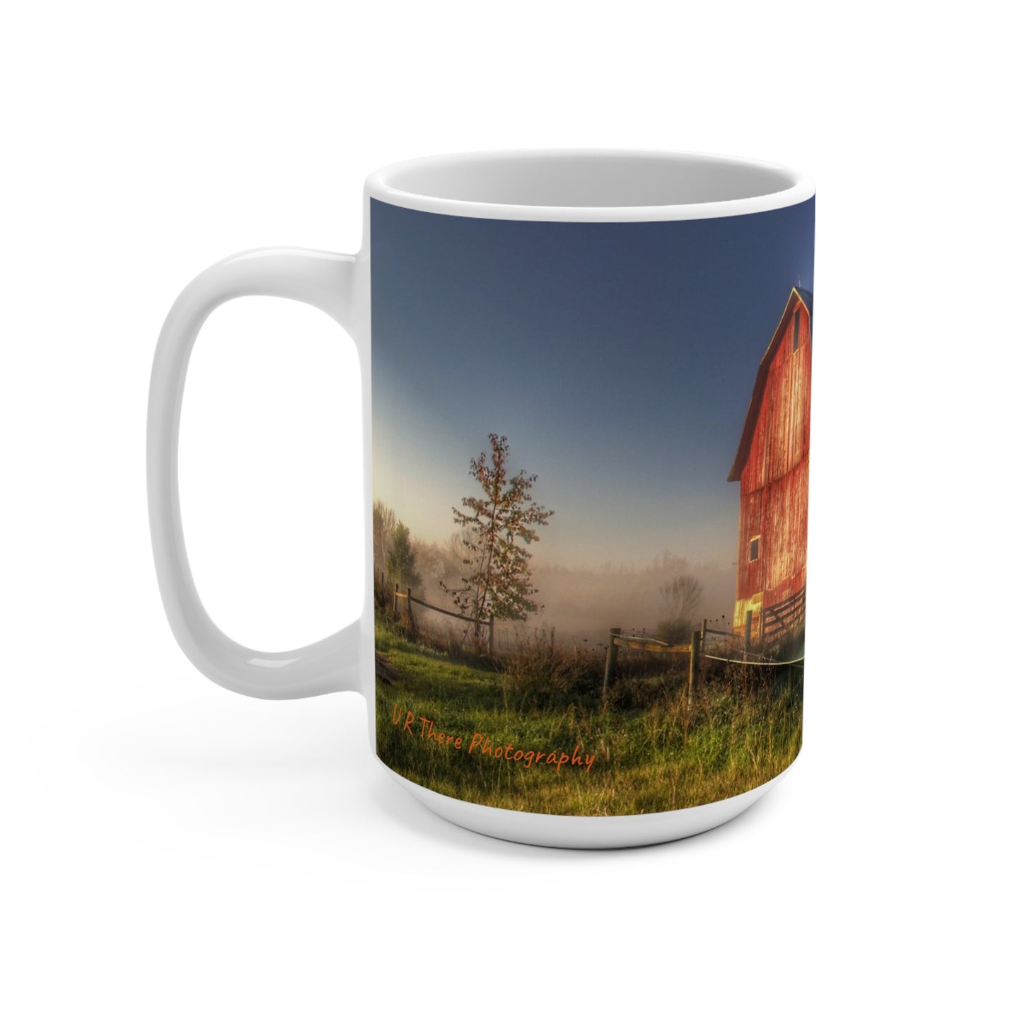 Rustic Farmhouse Coffee Mug featuring Columbiaville Red