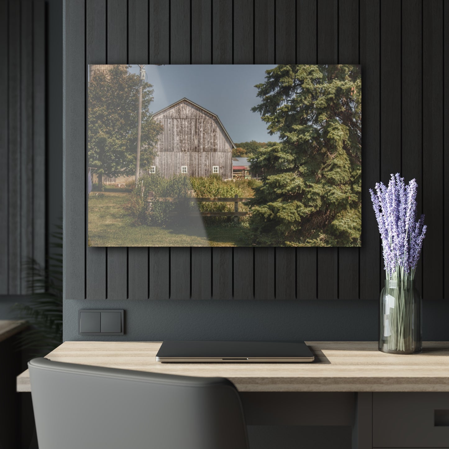 U R There Photography Roadside Grey of Vassar Rustic Farmhouse Acrylic Wall Print