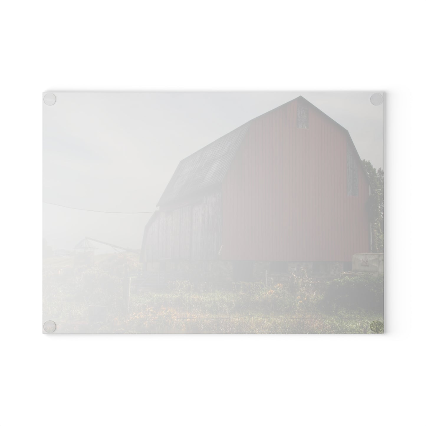 U R There Photography Roadside Stone Red Rustic Farmhouse Tempered-Glass Cutting Board