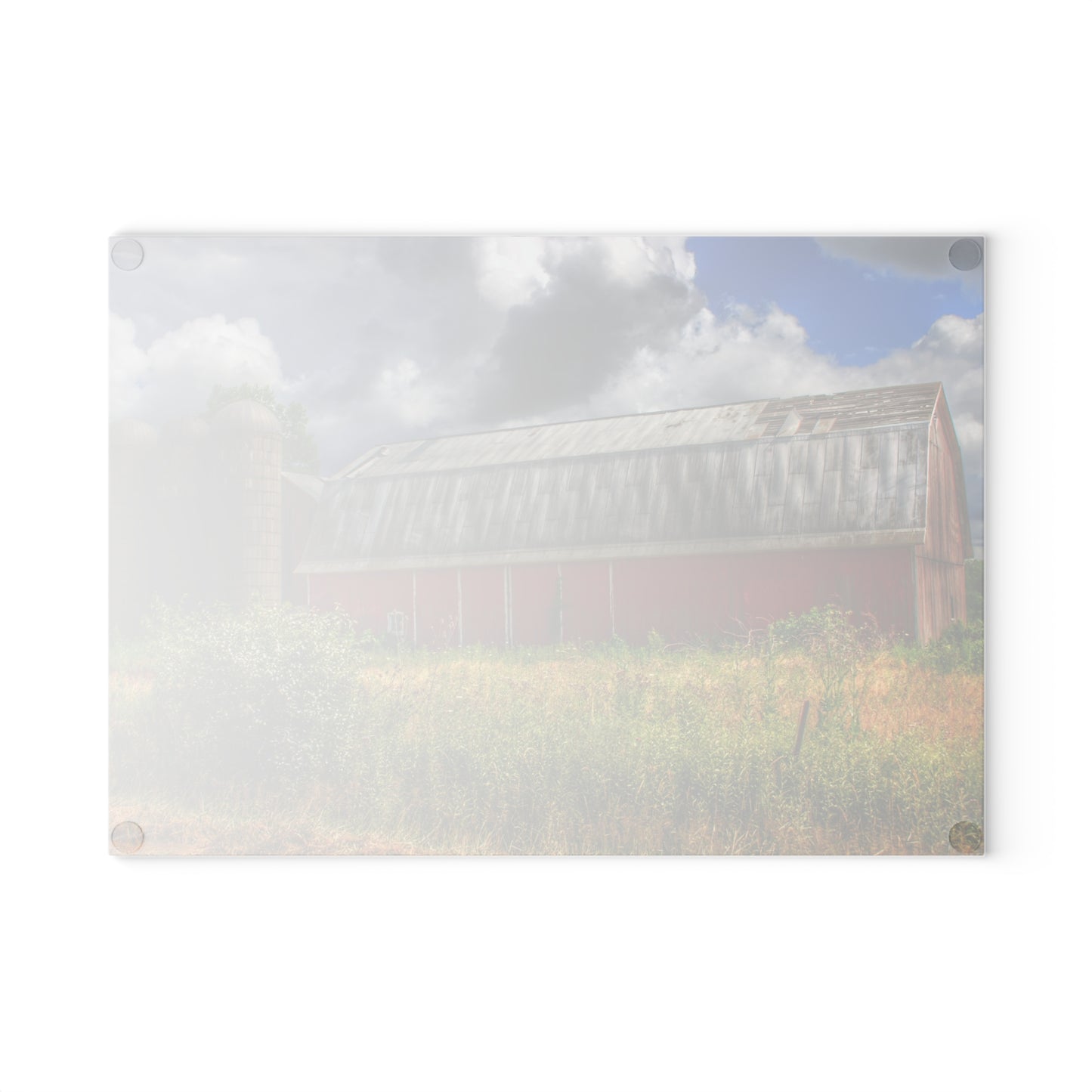 U R There Photography Shelby Red I Rustic Farmhouse Tempered-Glass Cutting Board