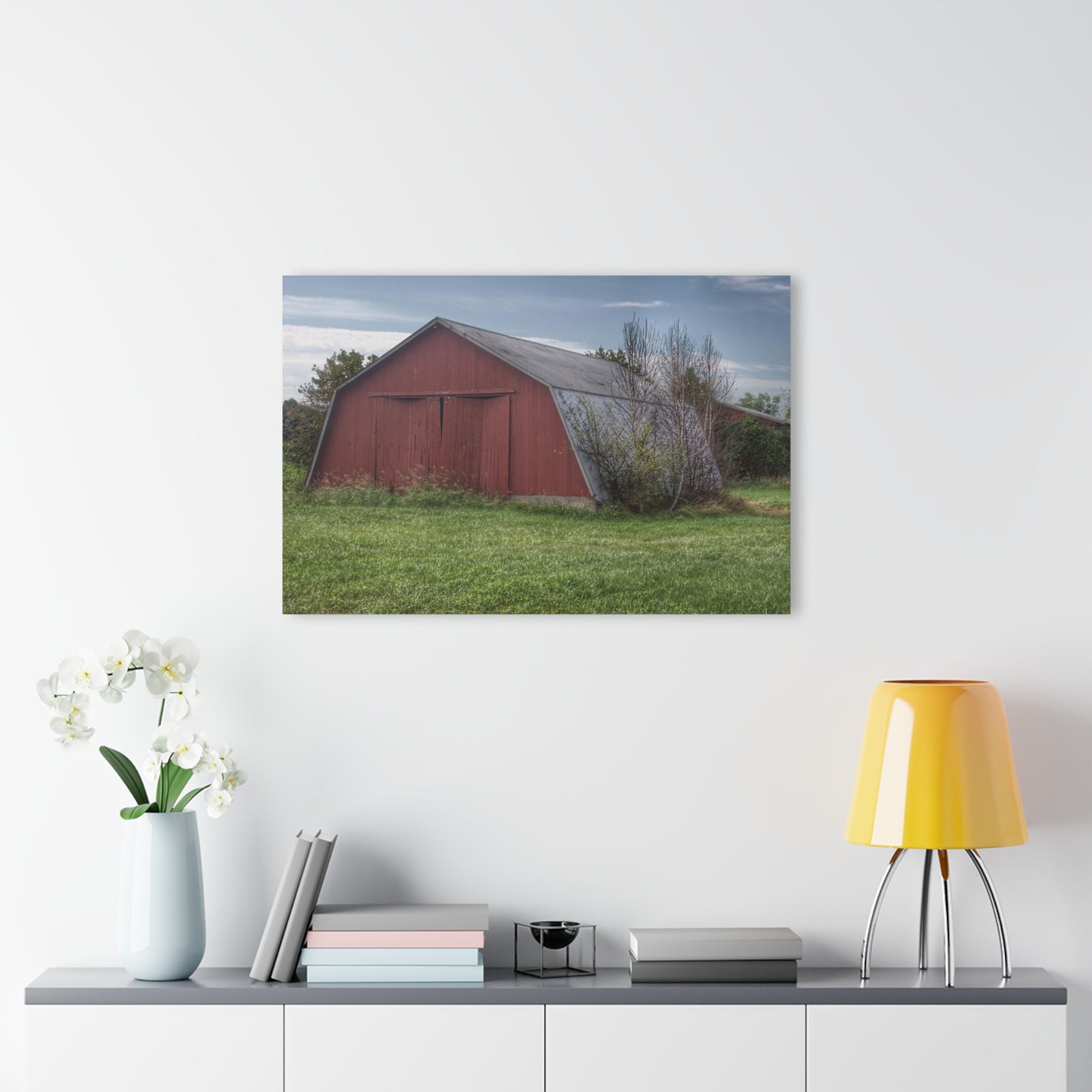 U R There Photography Piersonville Road Red Quonset Rustic Farmhouse Acrylic Wall Print