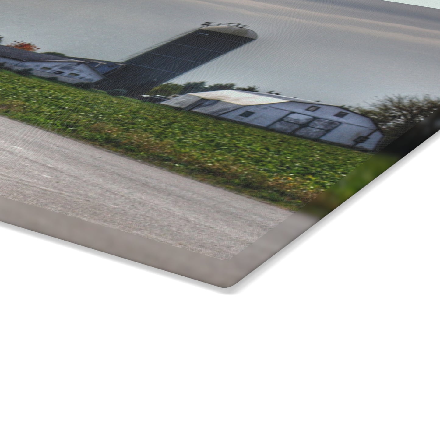U R There Photography South Block Road Farm Rustic Farmhouse Tempered-Glass Cutting Board