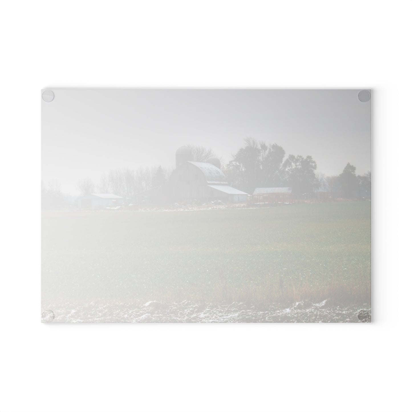 U R There Photography Shepard Road Grey Rustic Farmhouse Tempered-Glass Cutting Board
