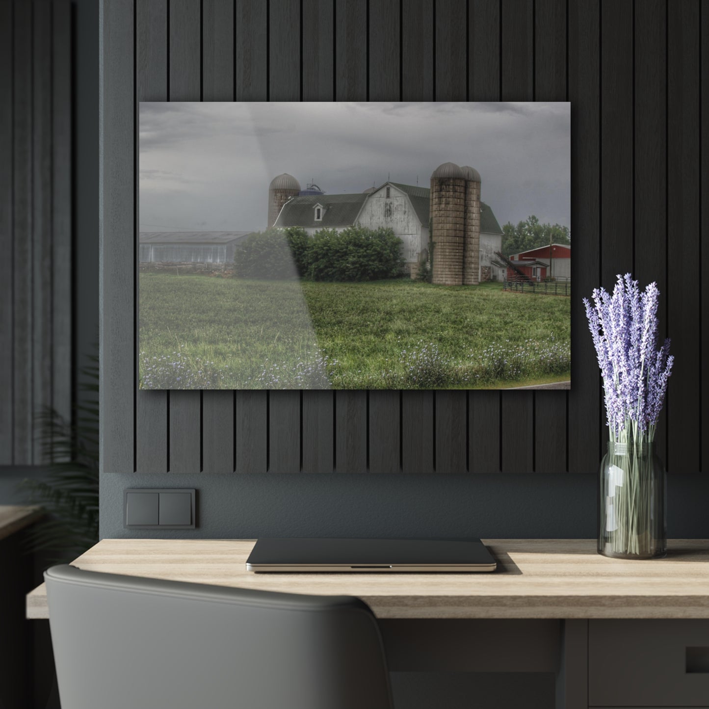 U R There Photography Clark Road White II Rustic Farmhouse Acrylic Wall Print