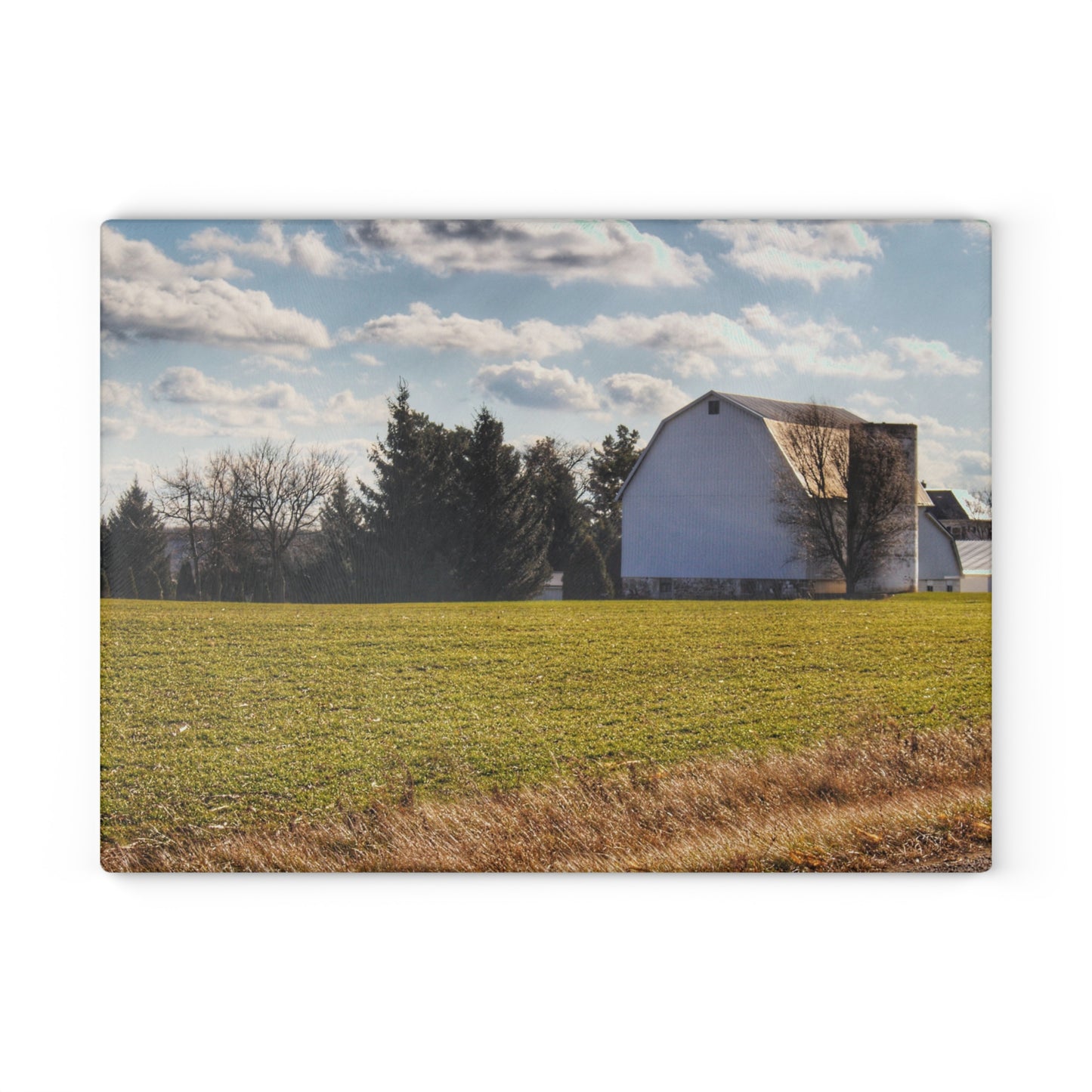 U R There Photography Sandusky White Rustic Farmhouse Tempered-Glass Cutting Board