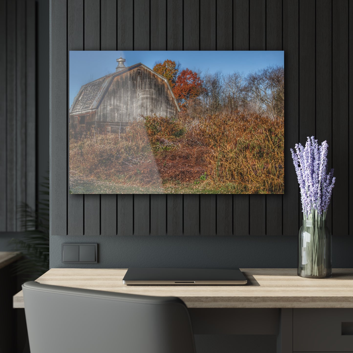 U R There Photography Vassar Road Hidden Grey II Rustic Farmhouse Acrylic Wall Print