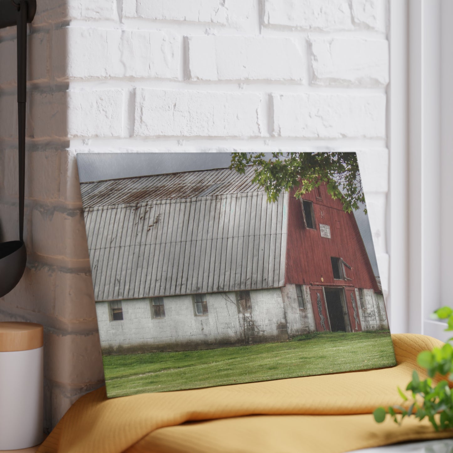 U R There Photography Peters Red Appaloosa III Rustic Farmhouse Tempered-Glass Cutting Board