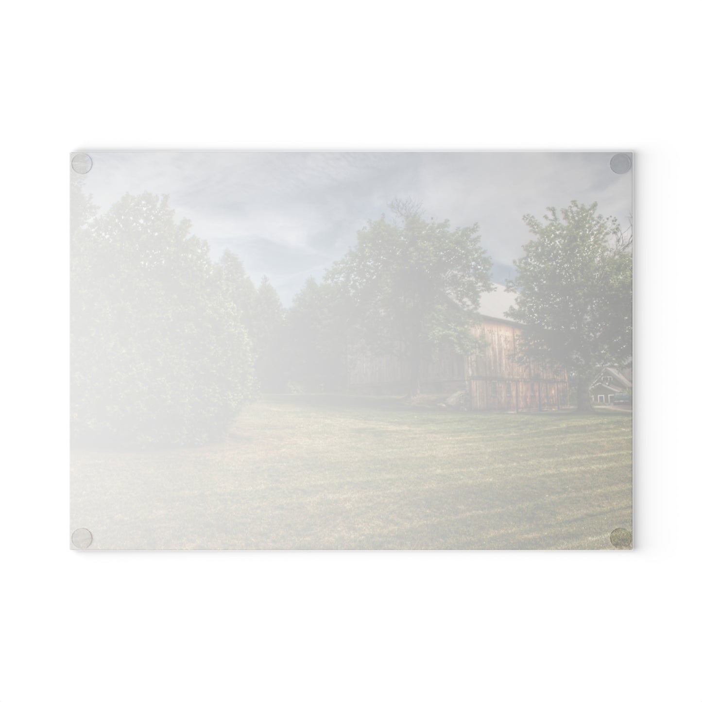 U R There Photography Thistle Valley Weathered Grey Rustic Farmhouse Tempered-Glass Cutting Board