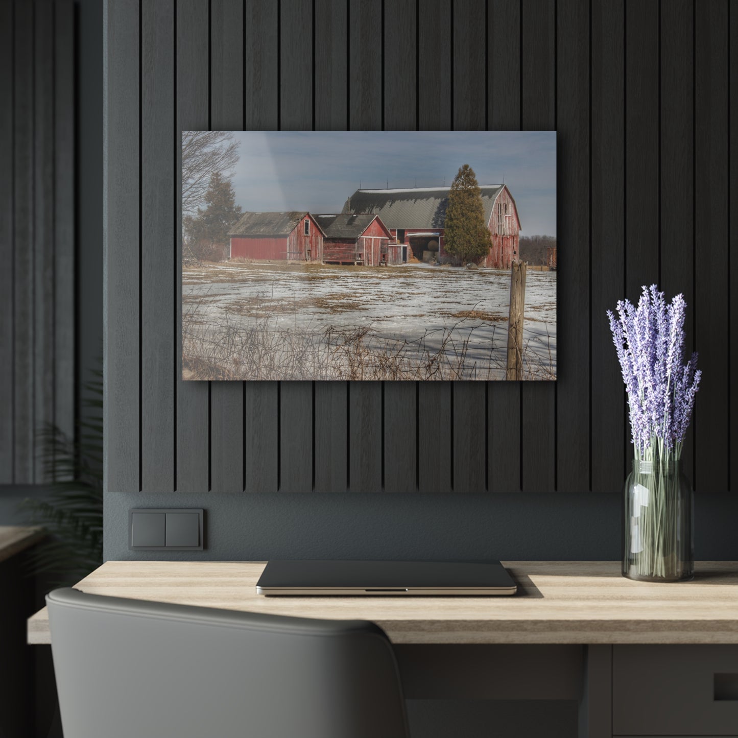 U R There Photography Wilder Road Reds Rustic Farmhouse Acrylic Wall Print
