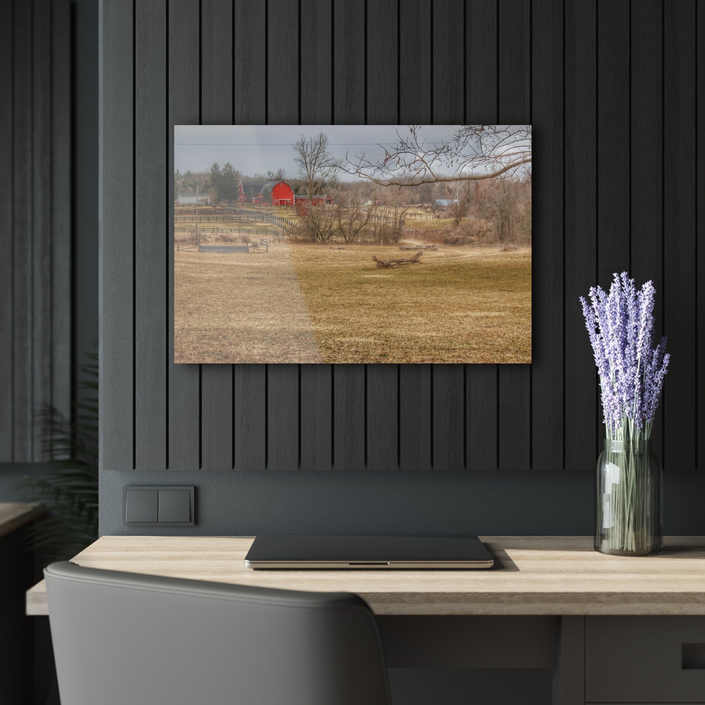 U R There Photography Beyond the Trees on Rock Valley Road Rustic Farmhouse Acrylic Wall Print